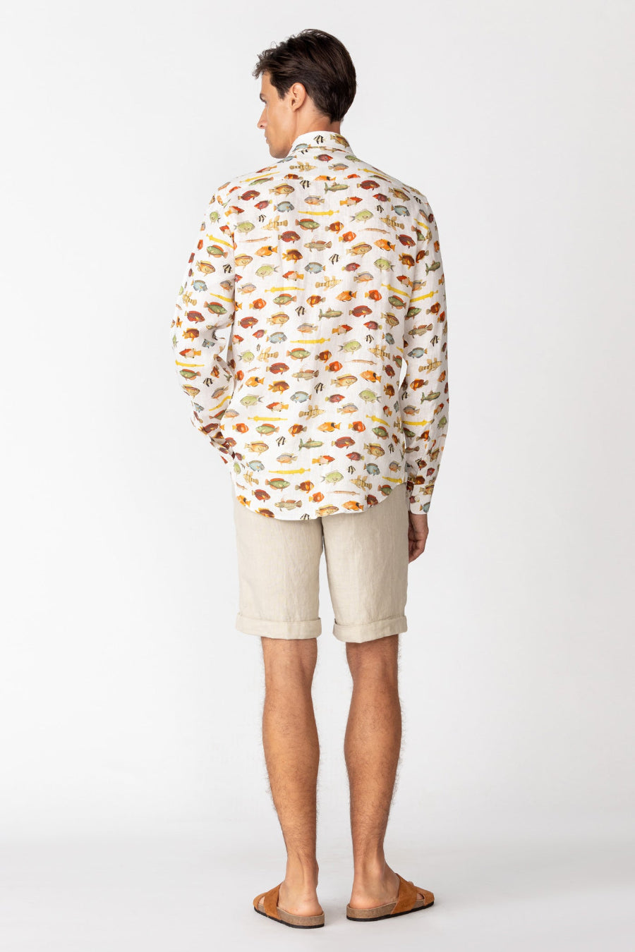 men’s linen shirt white nemo3