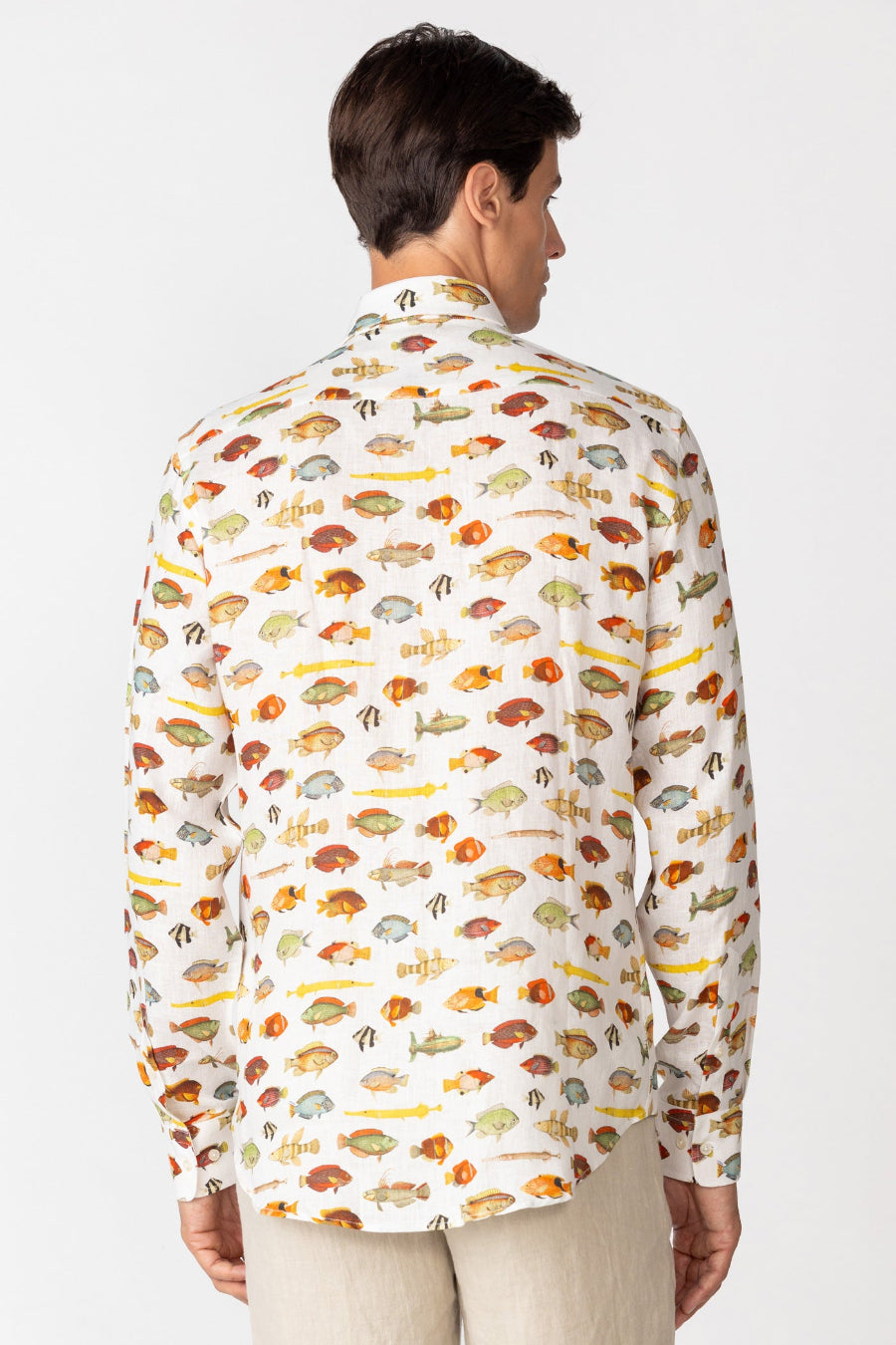 men’s linen shirt white nemo4