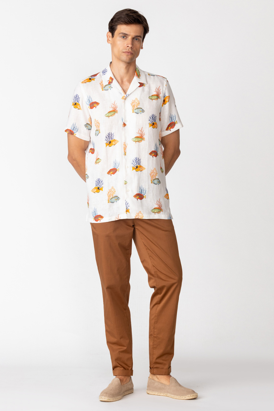 men’s linen shirt white polynesia3