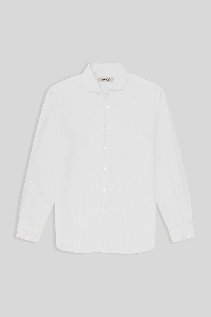 basic linen shirt white - soloio