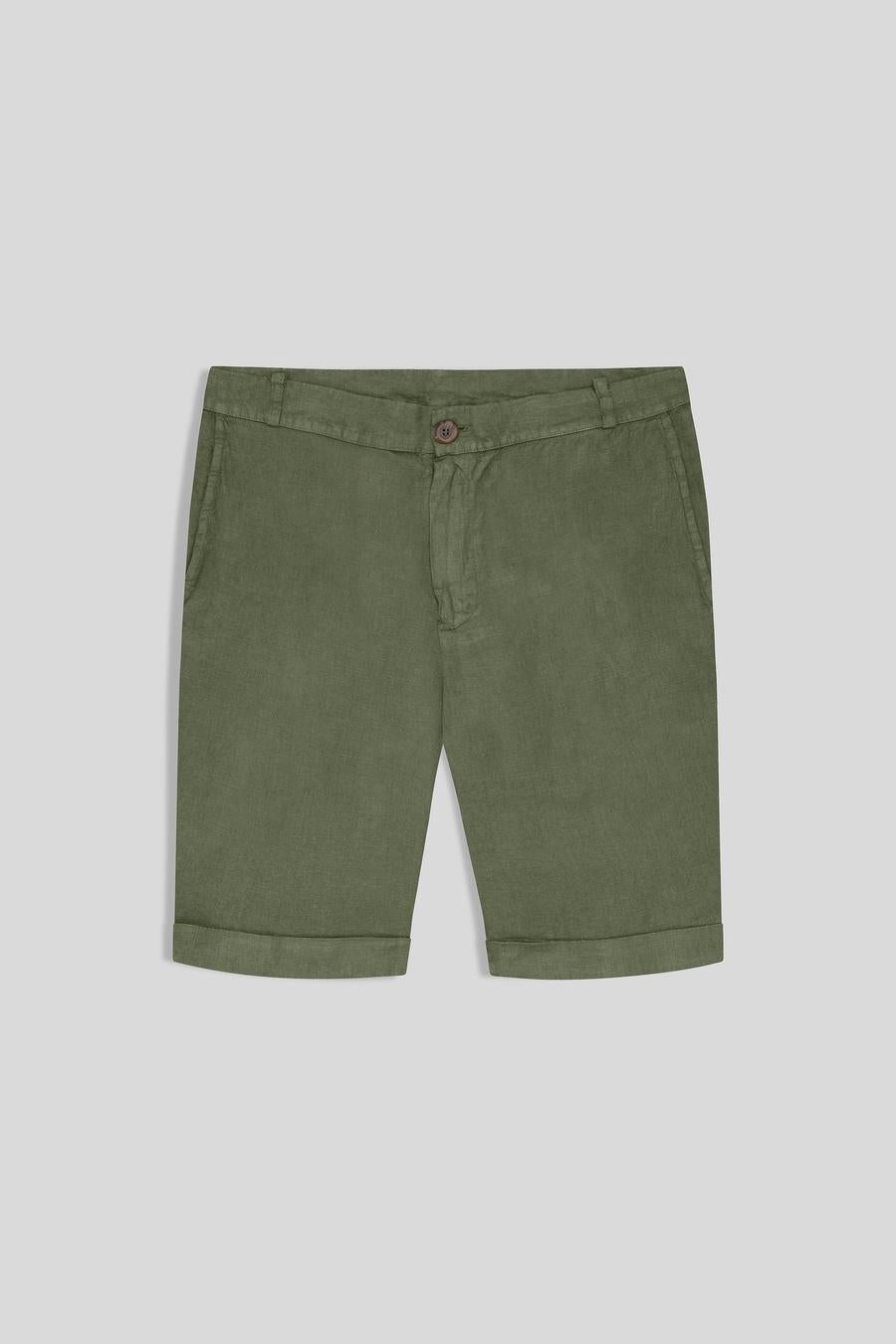 men’s linen bermuda green