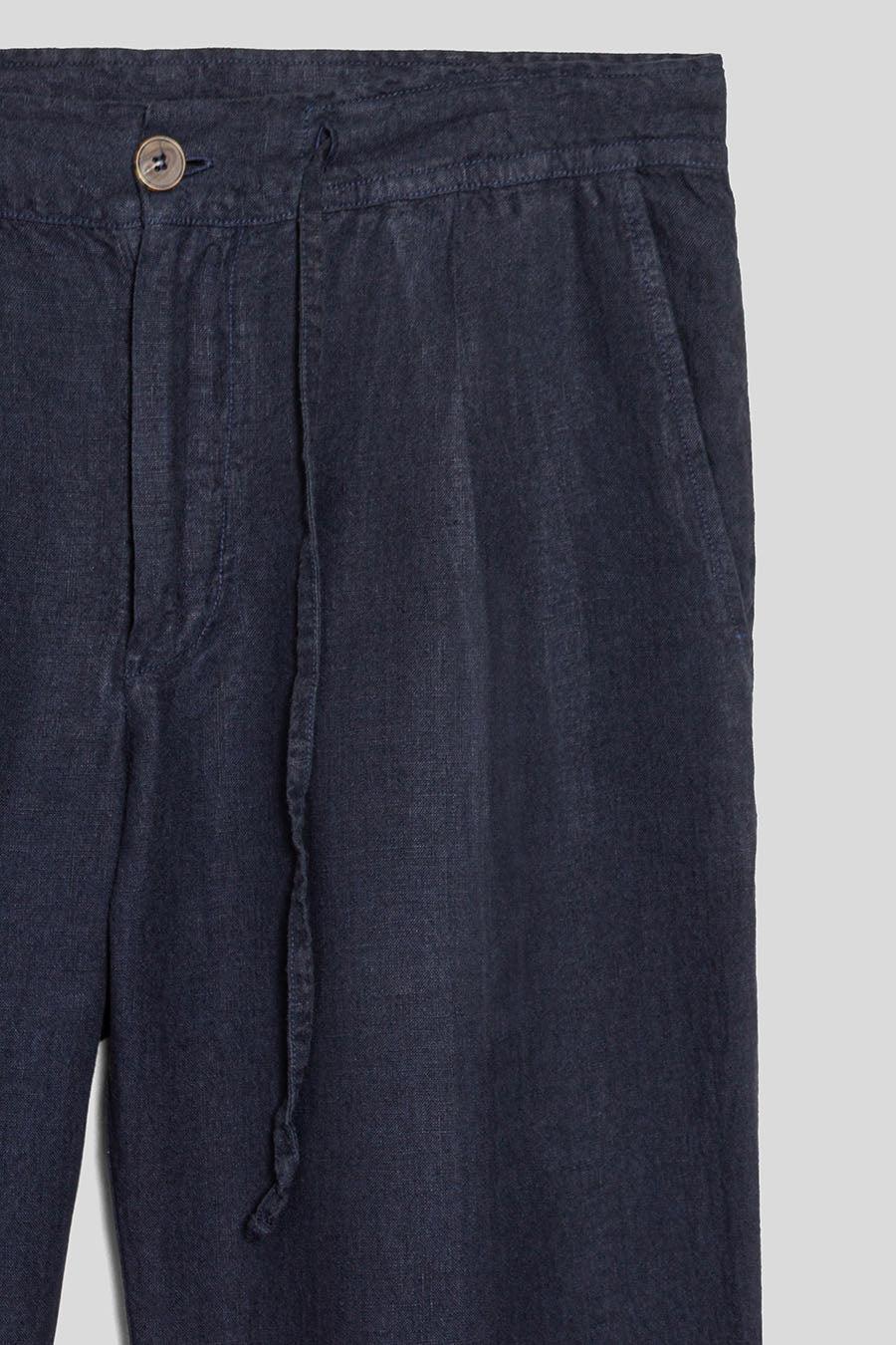 alex linen pants navy - soloio