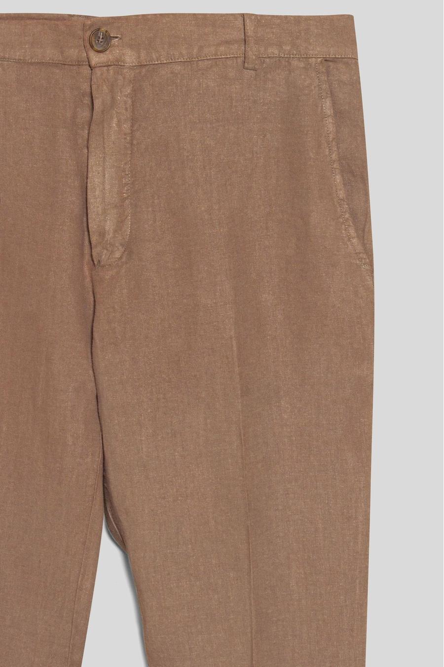 linen pants donato leather - soloio