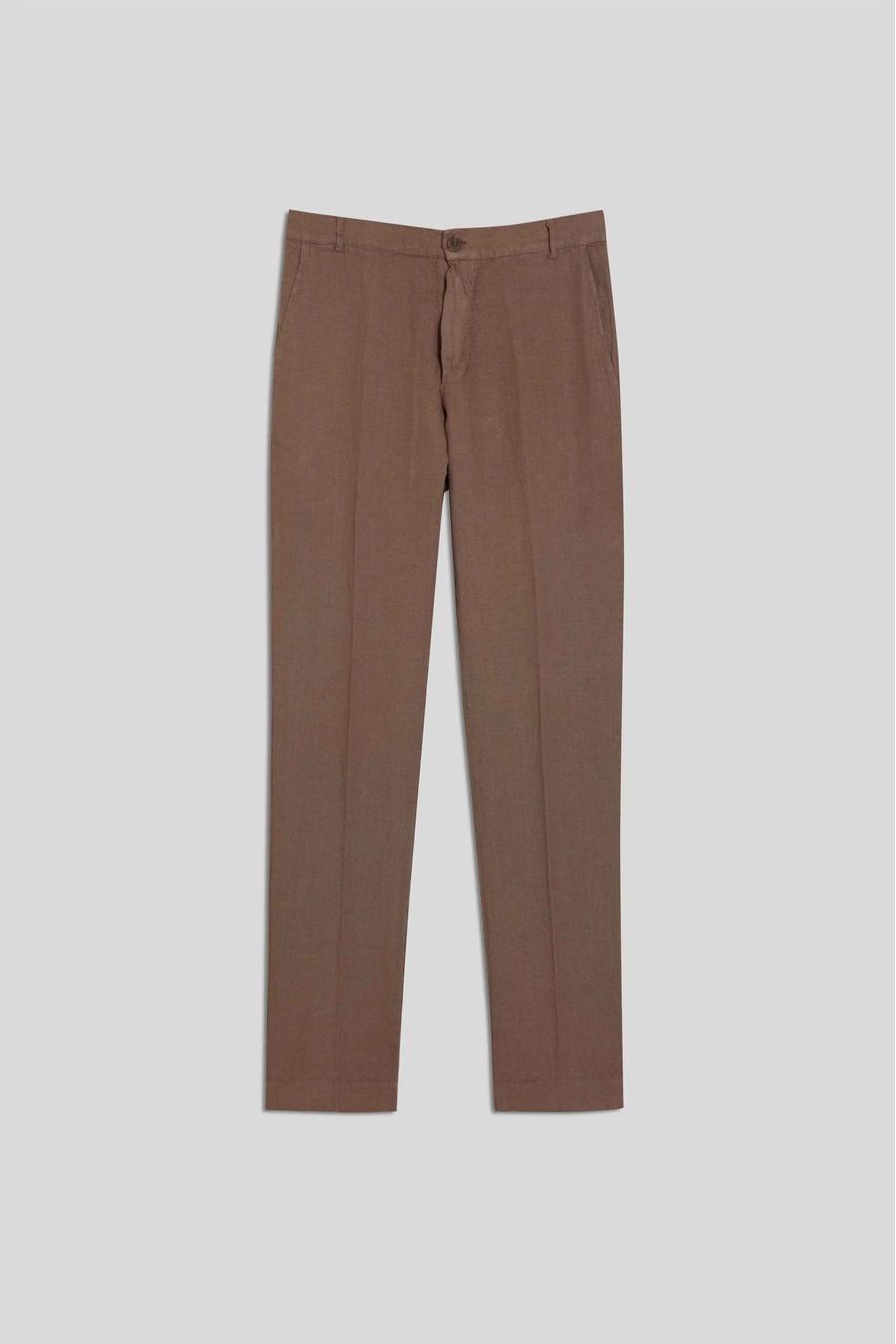 linen pants donato leather - soloio