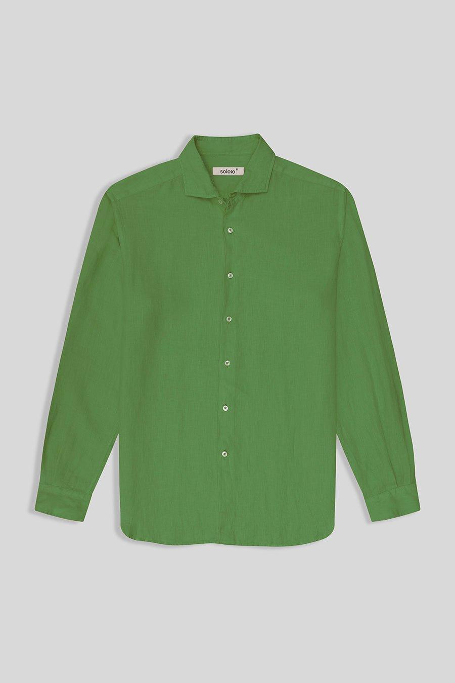 apple green dress shirt Men's linen basic L / apple green what color tie goes with green shirt
