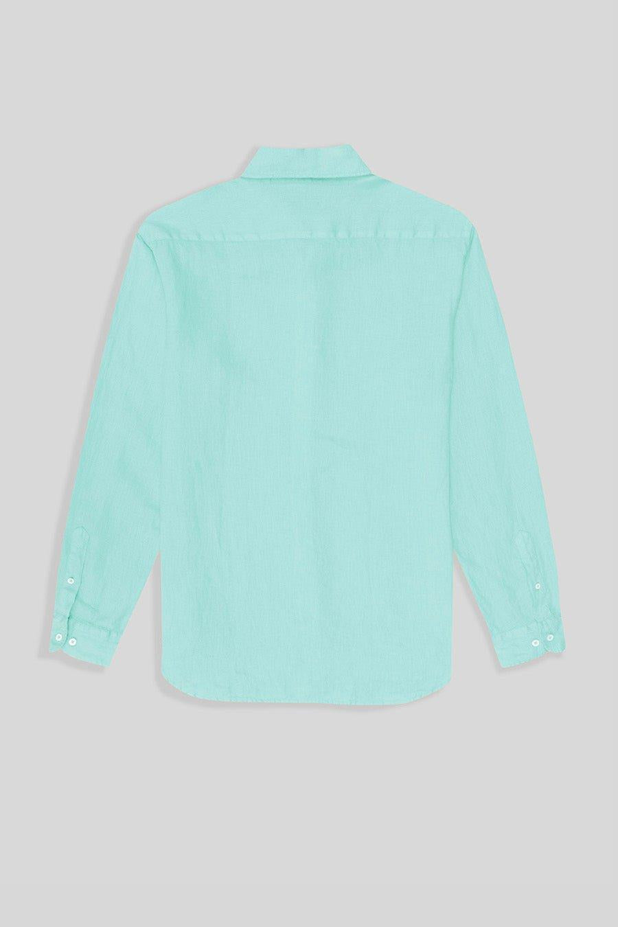 basic linen shirt aquamarine - soloio
