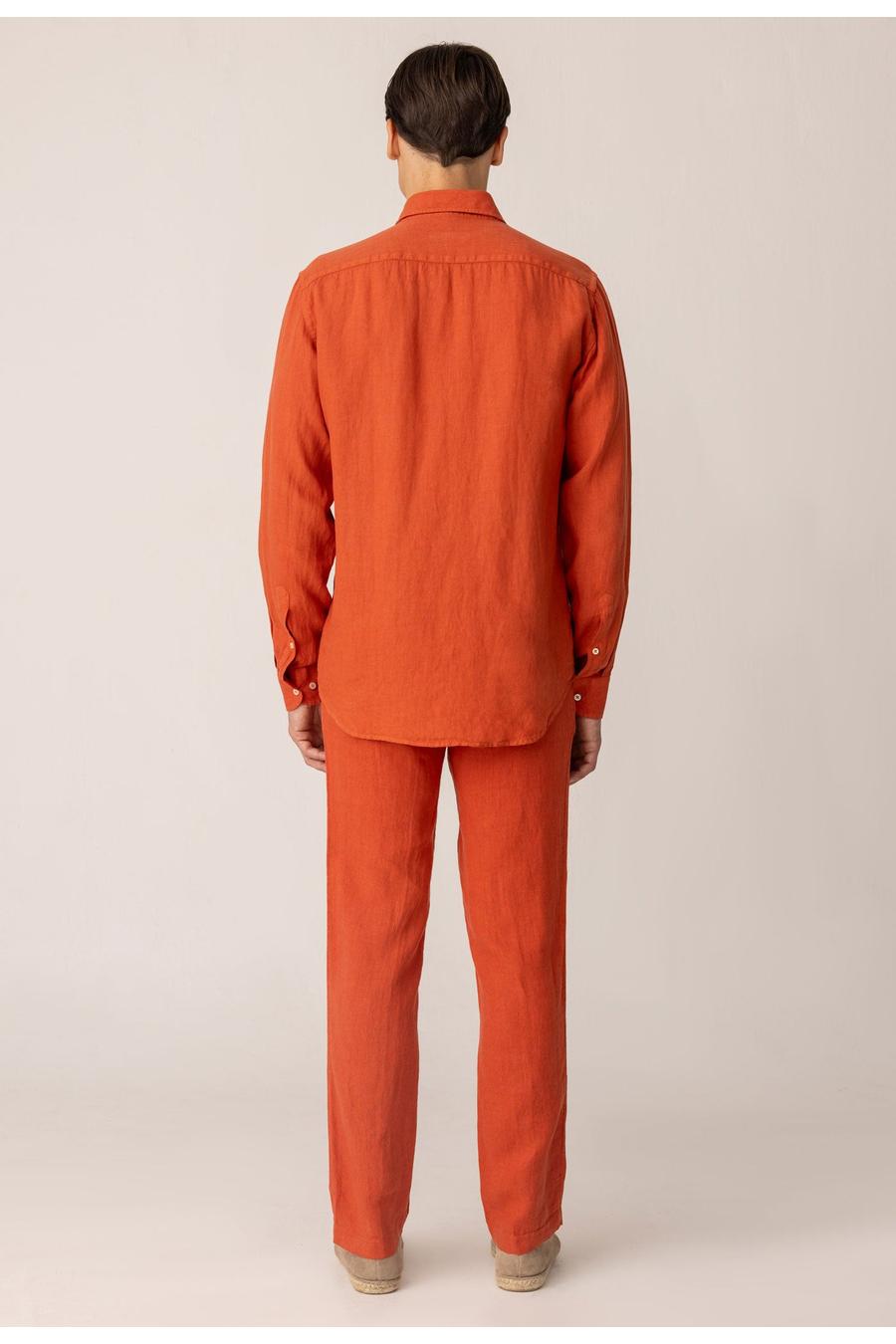 basic linen shirt brick