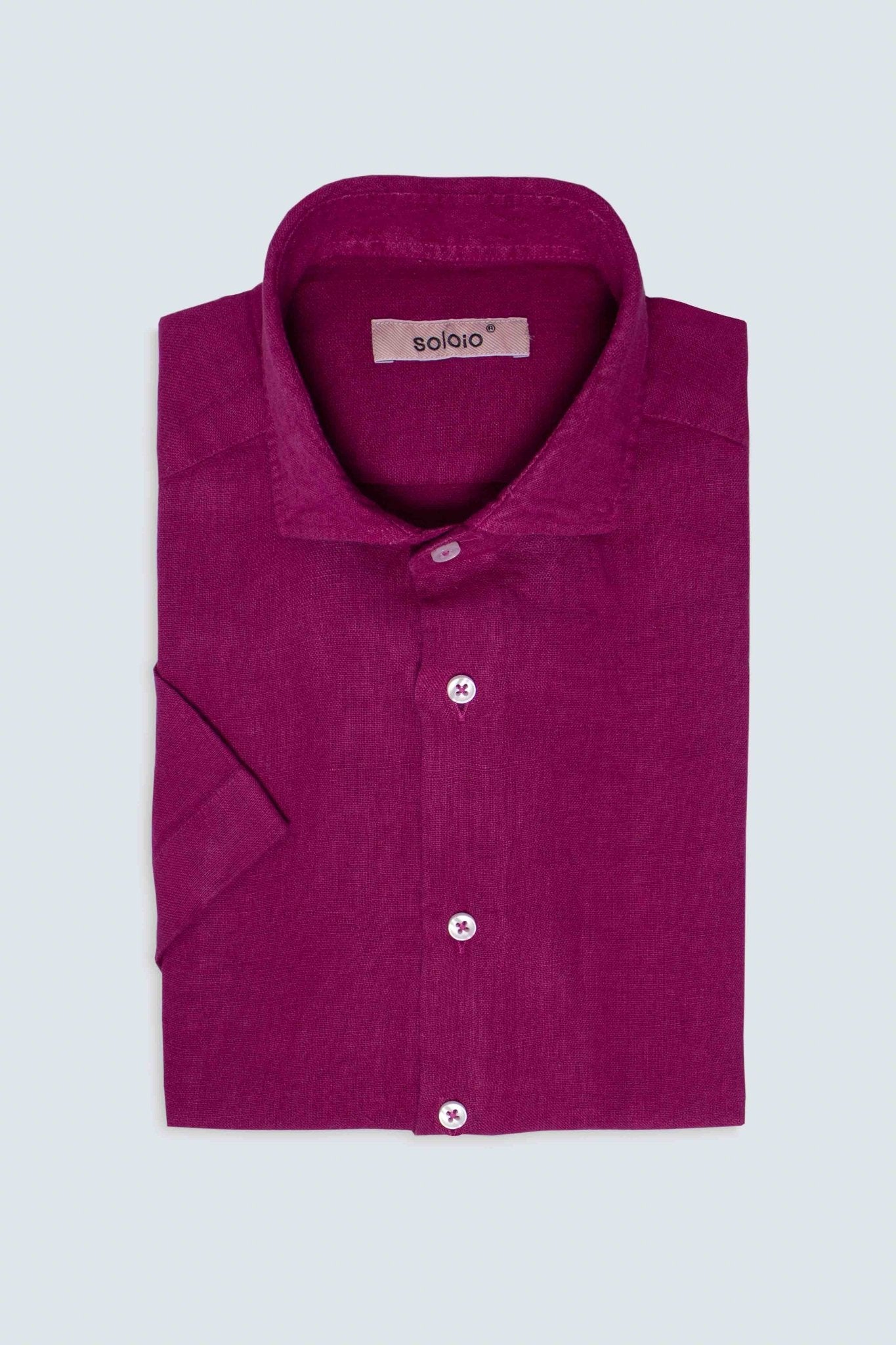 basic linen shirt fuxia mc - soloio