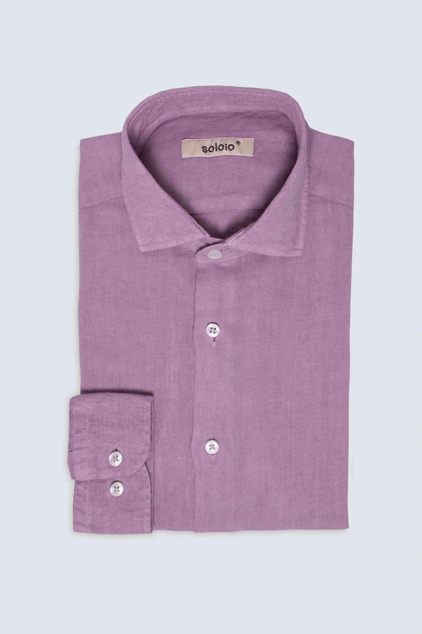 basic linen shirt grape - soloio