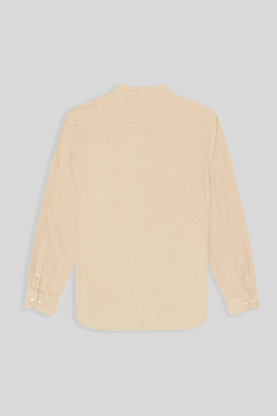 basic linen shirt mao beige - soloio