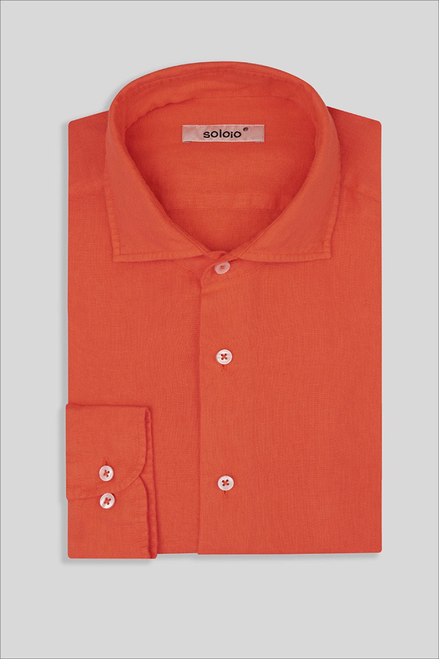 basic linen shirt strong orange - soloio