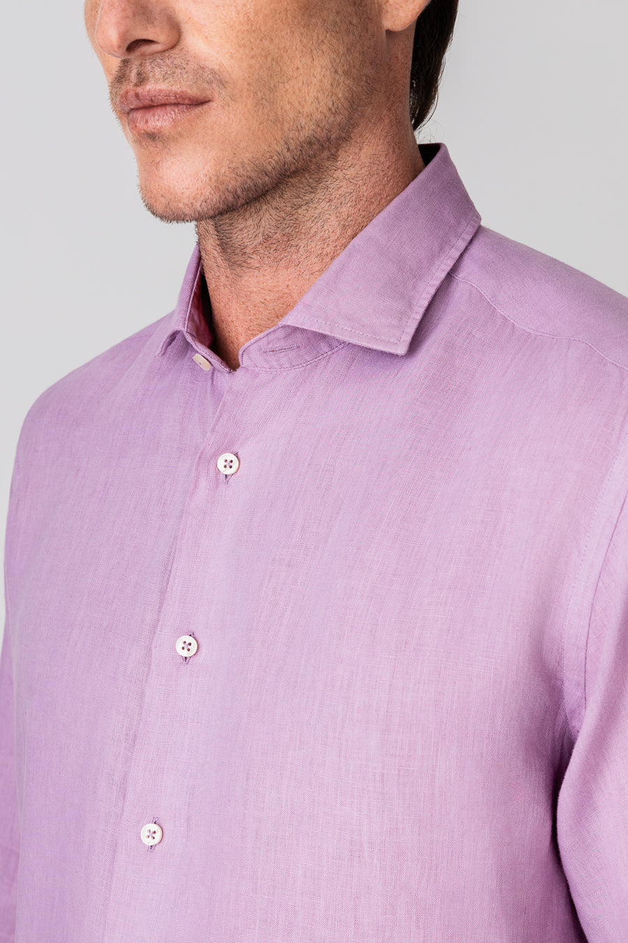 men’s linen shirt grape basic
