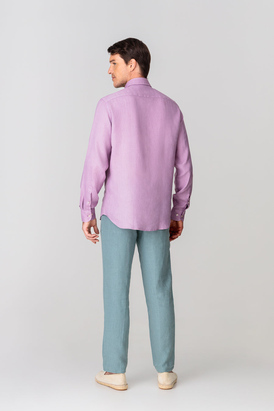 men’s linen shirt grape basic