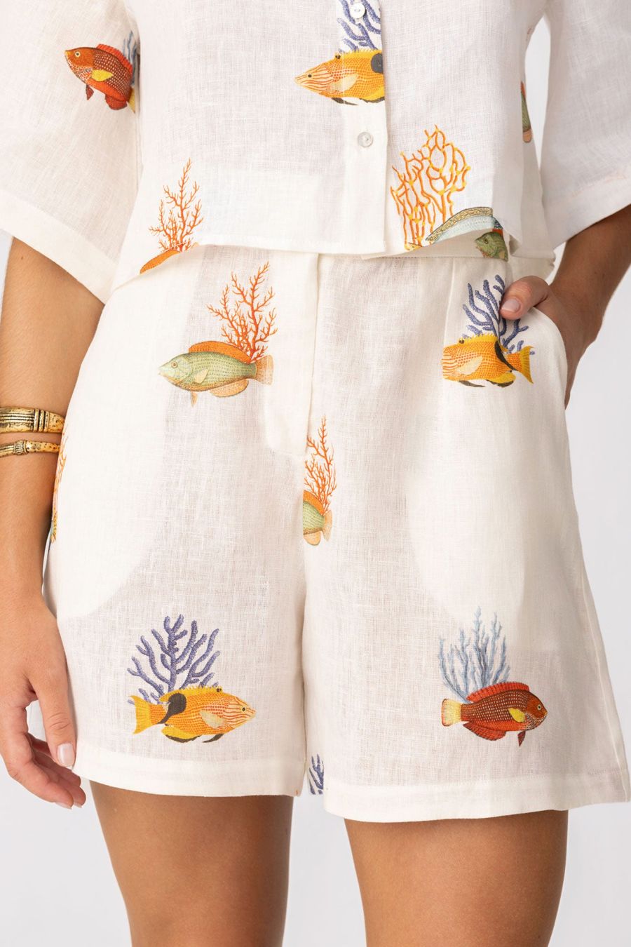 short de lino nemo para mujer