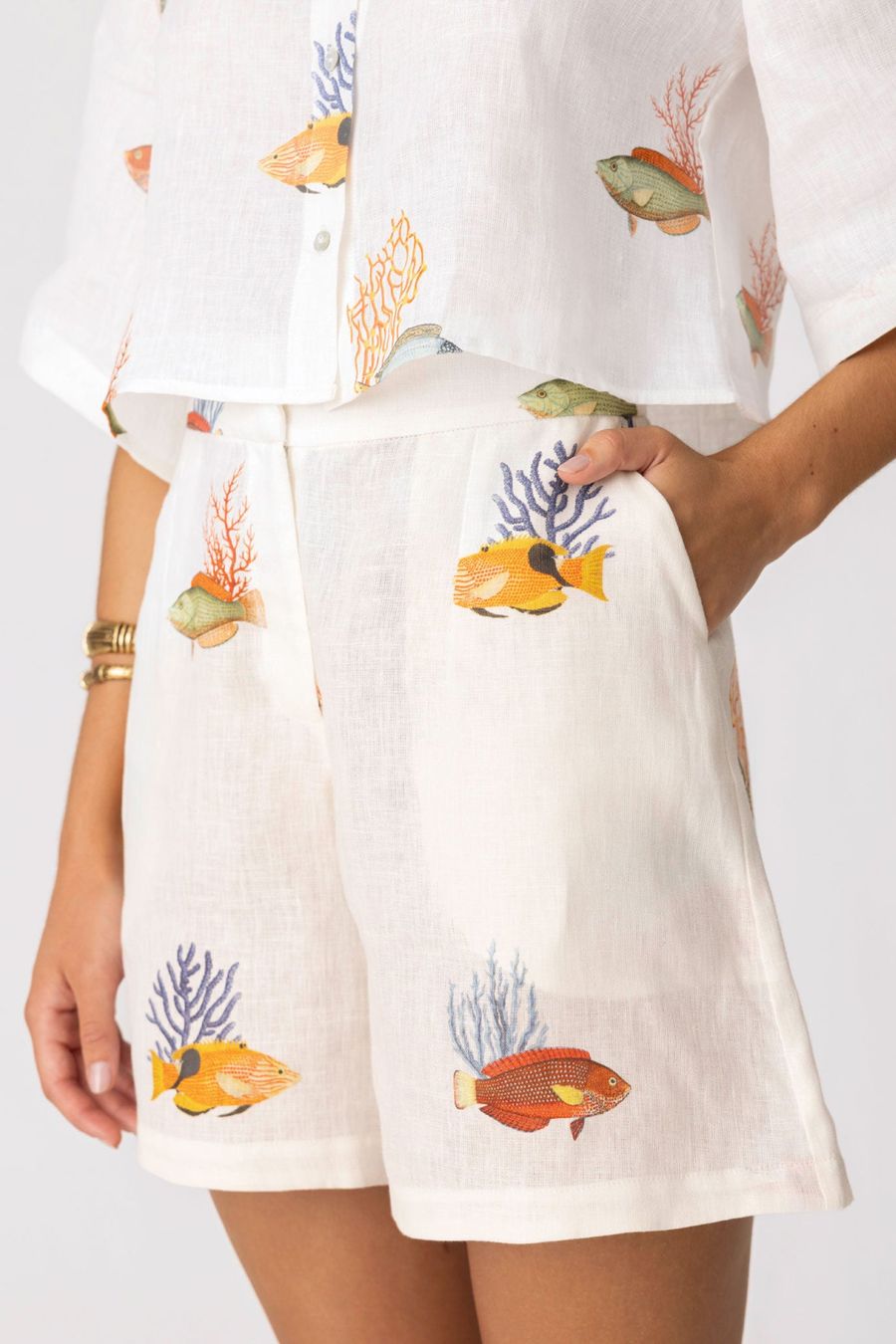 short de lino nemo para mujer