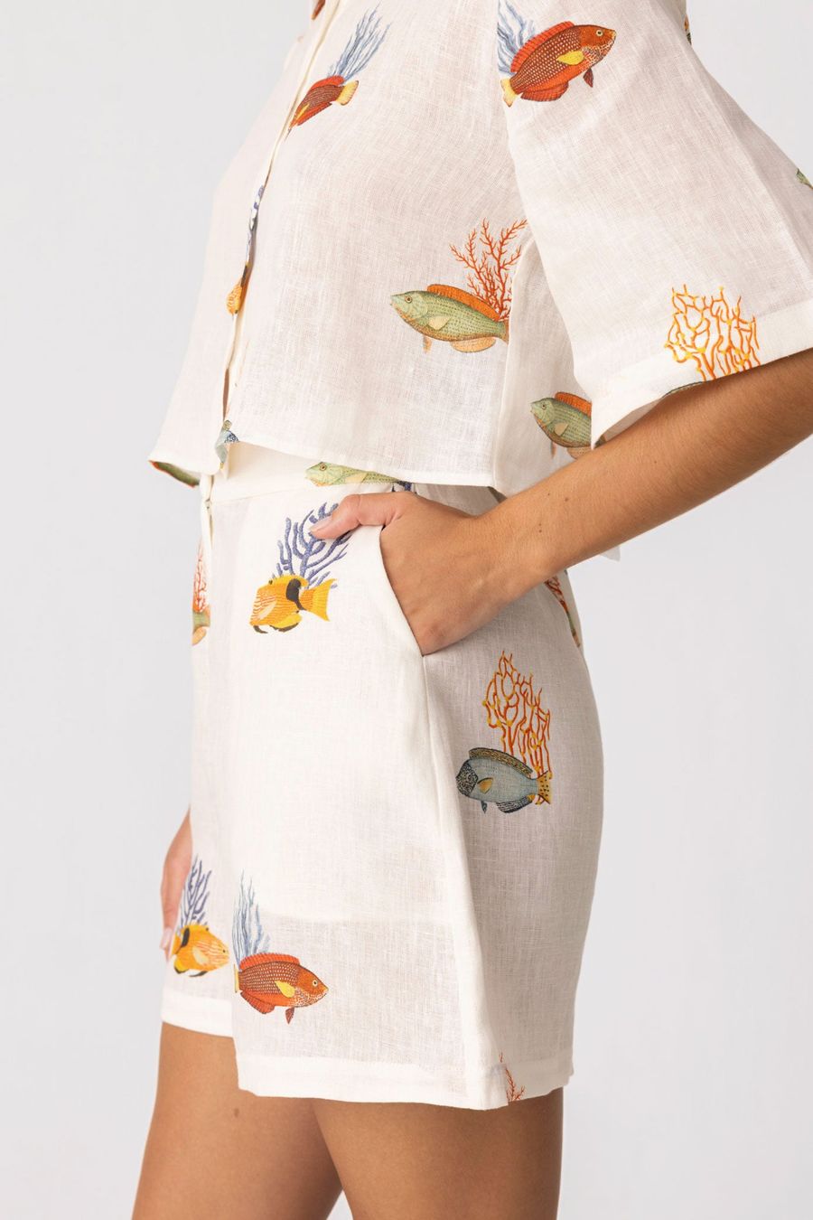 short de lino nemo para mujer