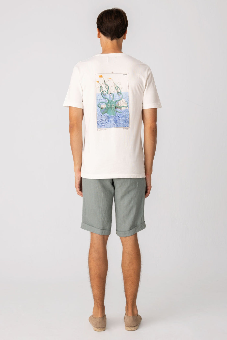 men’s cotton t-shirt white kraken