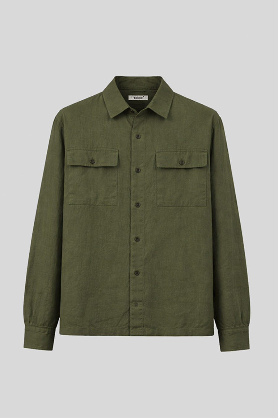 Men's overshirt linen green mil