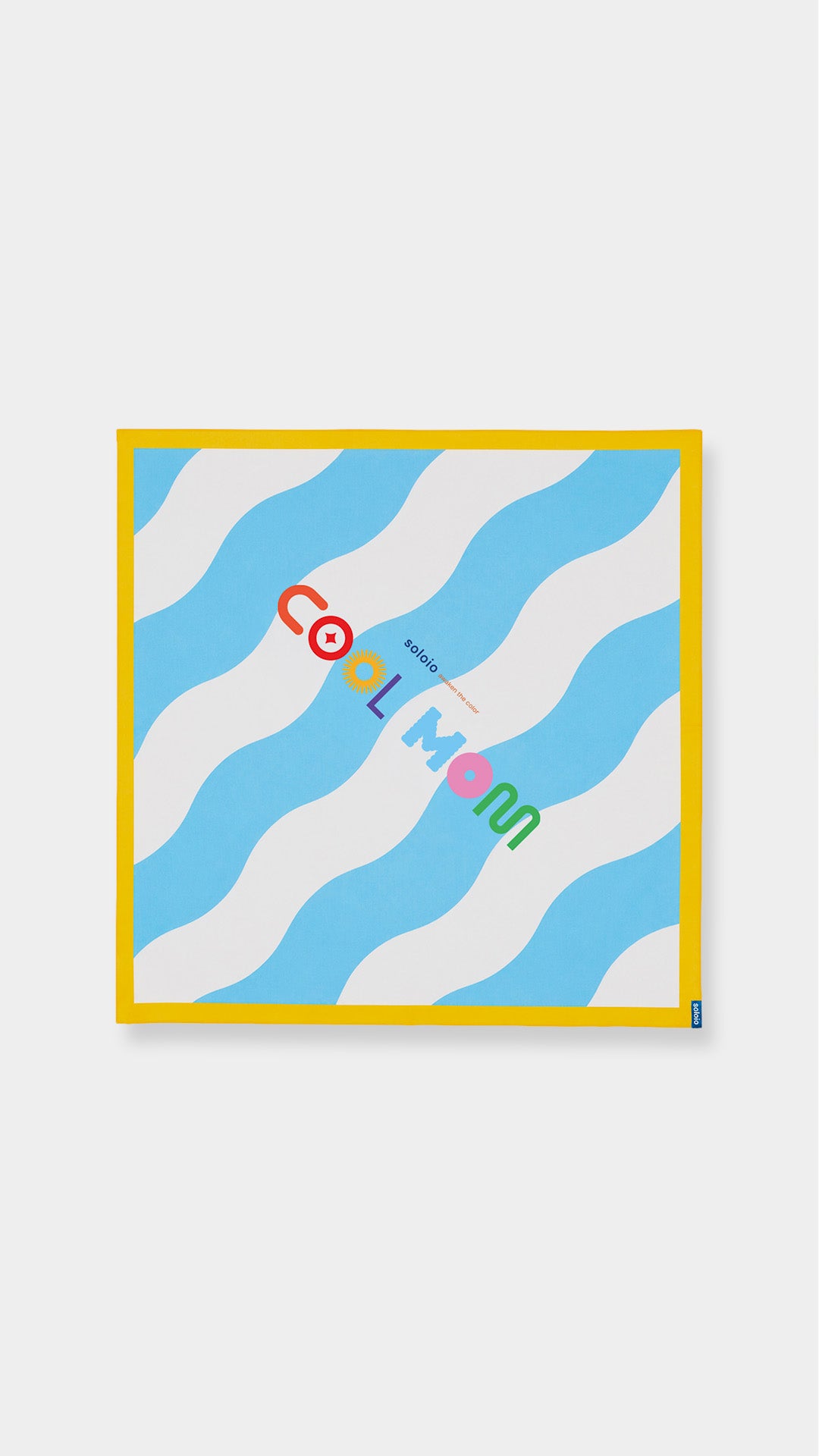 Pañuelo cuadrado amarillo de algodón y seda "Cool Mom"