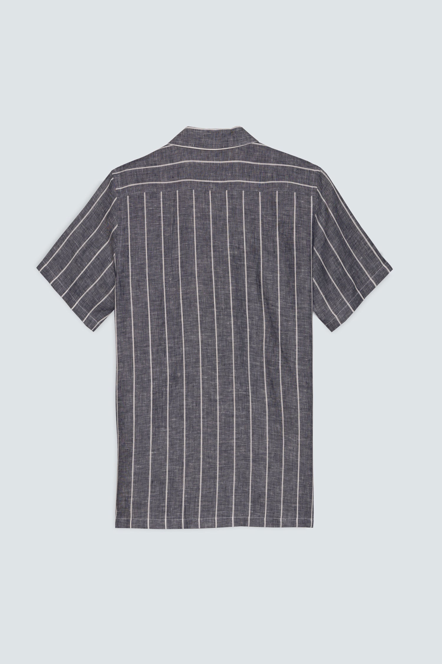 camisa lino lineas gris