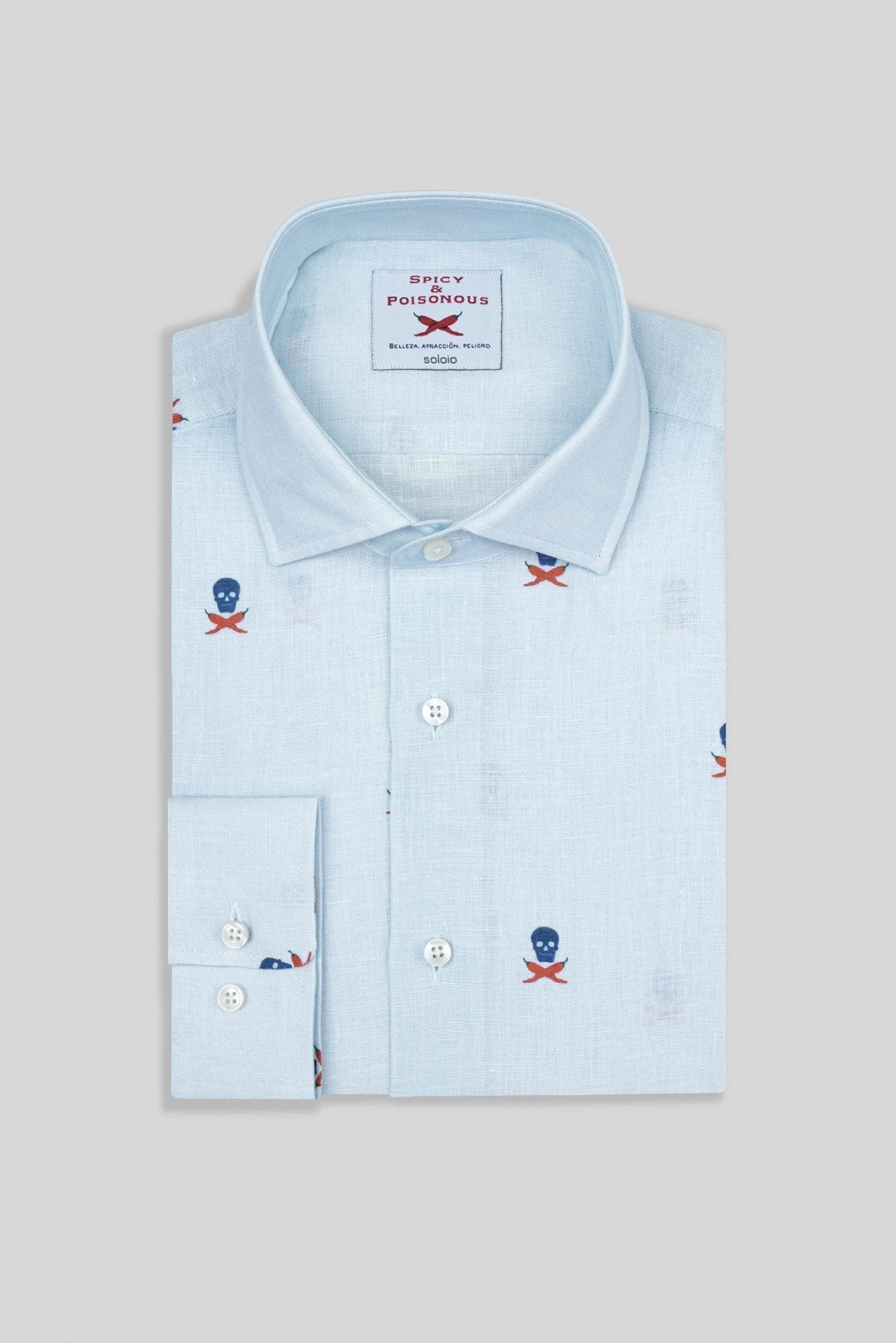 linen shirt separated skulls icement - soloio