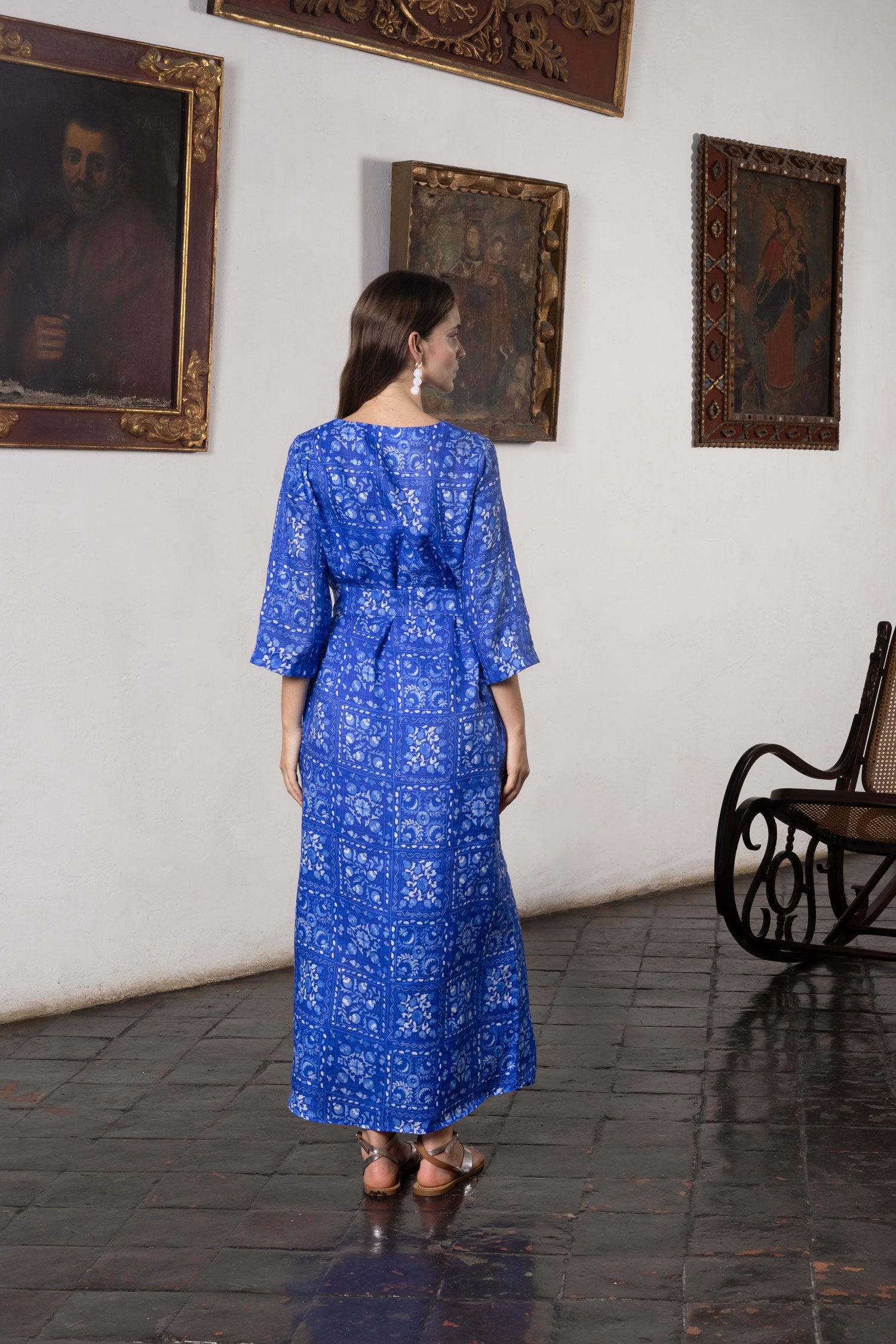 vestido suzani azul marino