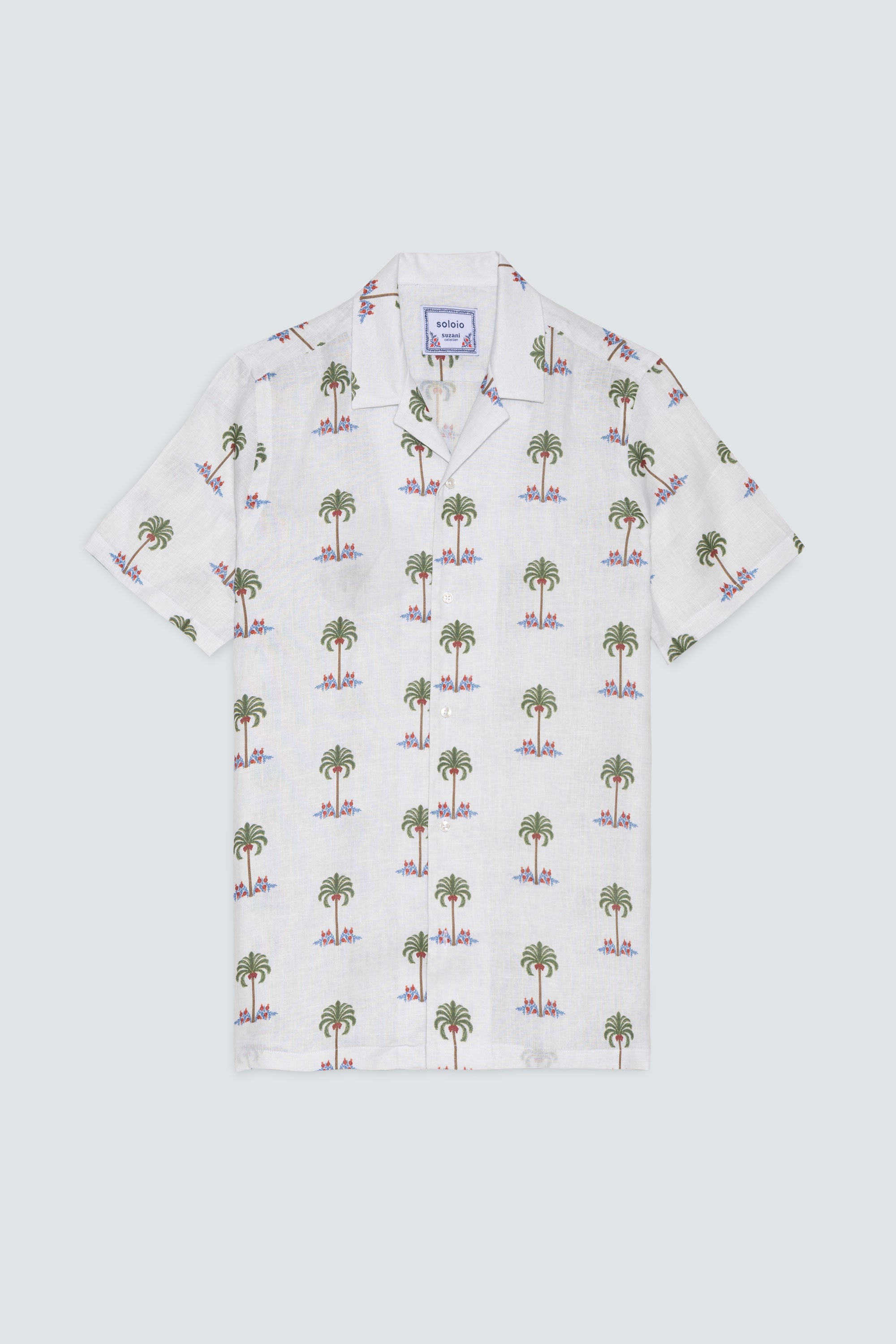 camisa de lino para hombre blanca gioventu