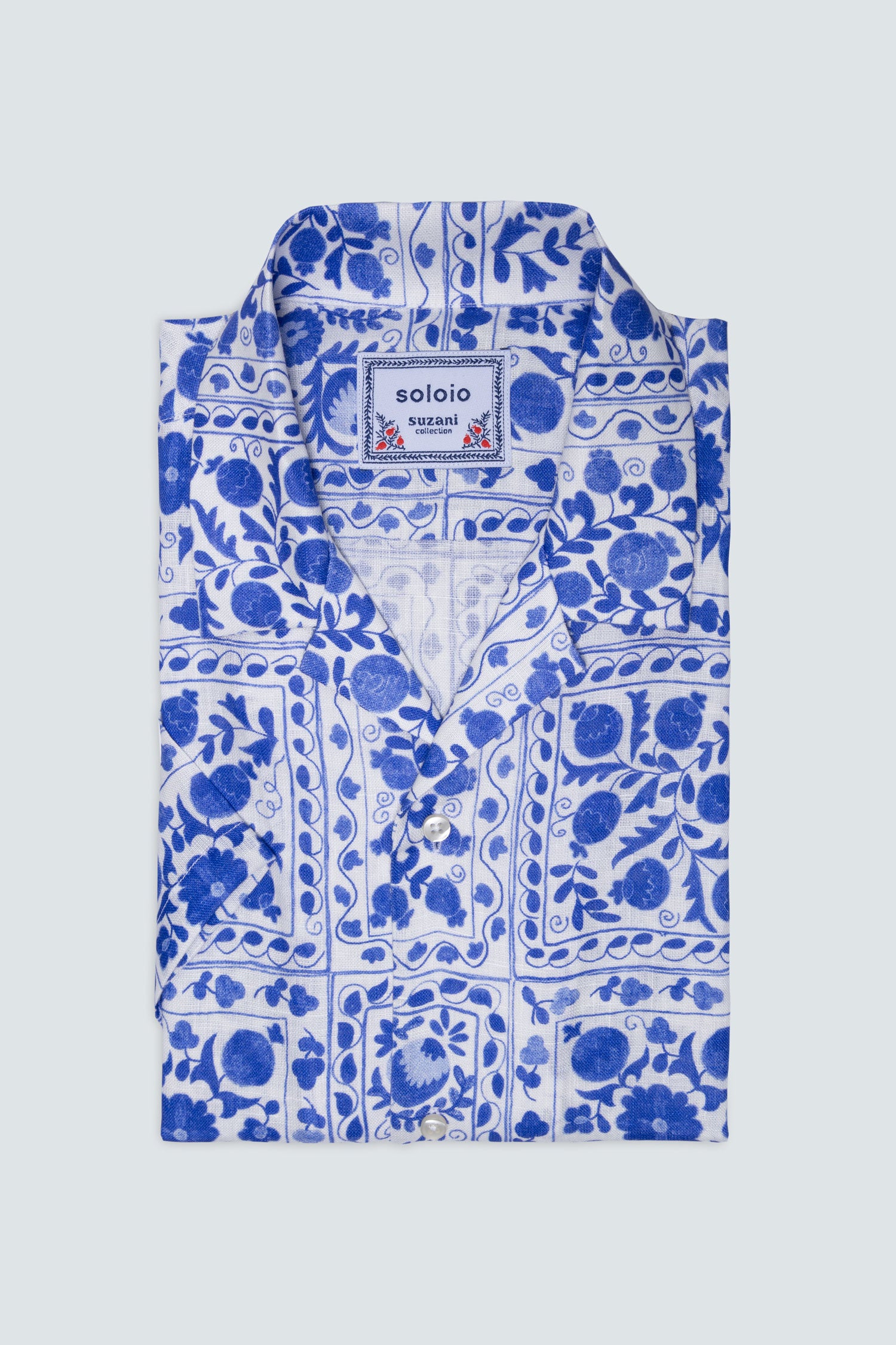 camisa de lino para hombre blanca suzani