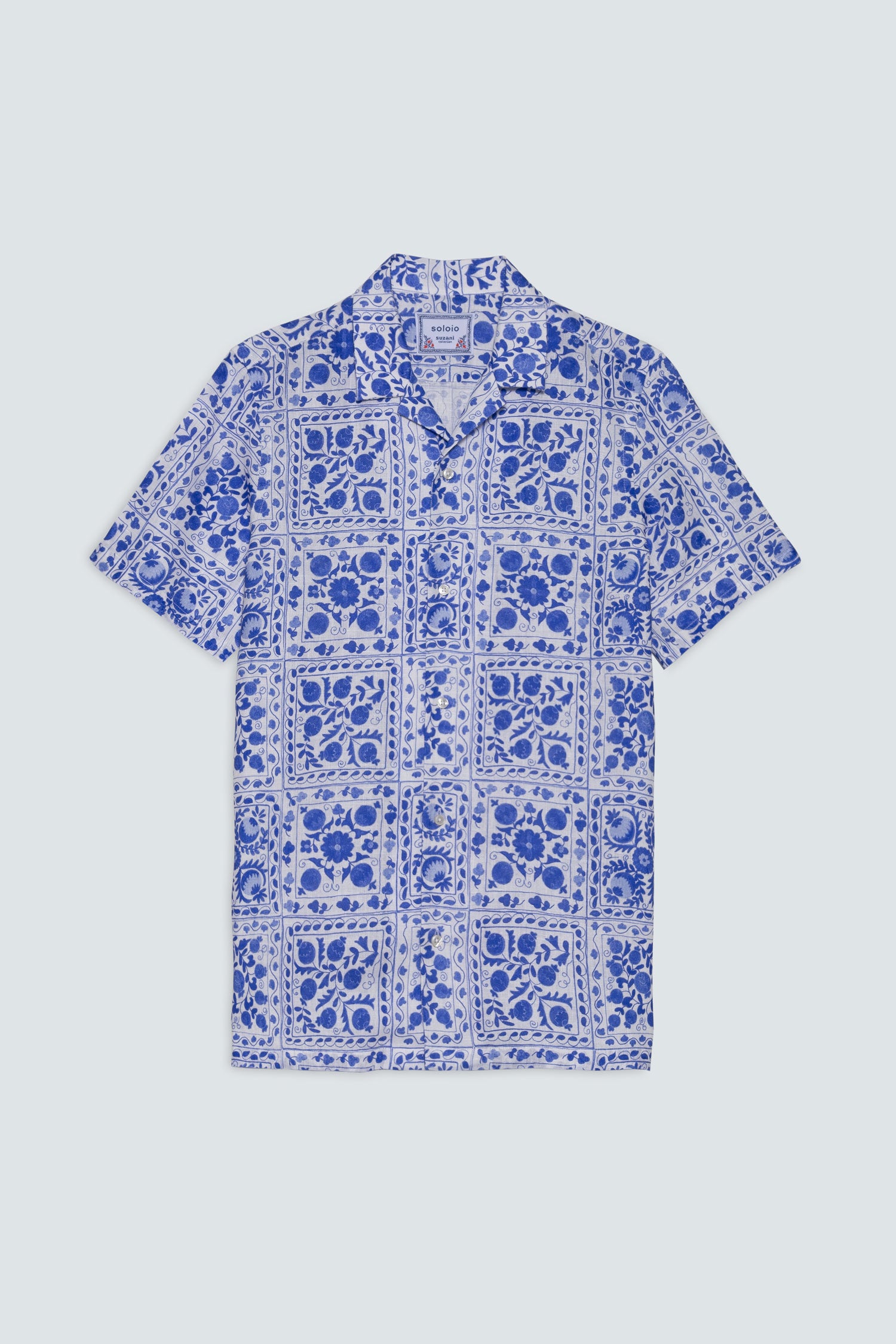 camisa de lino para hombre blanca suzani