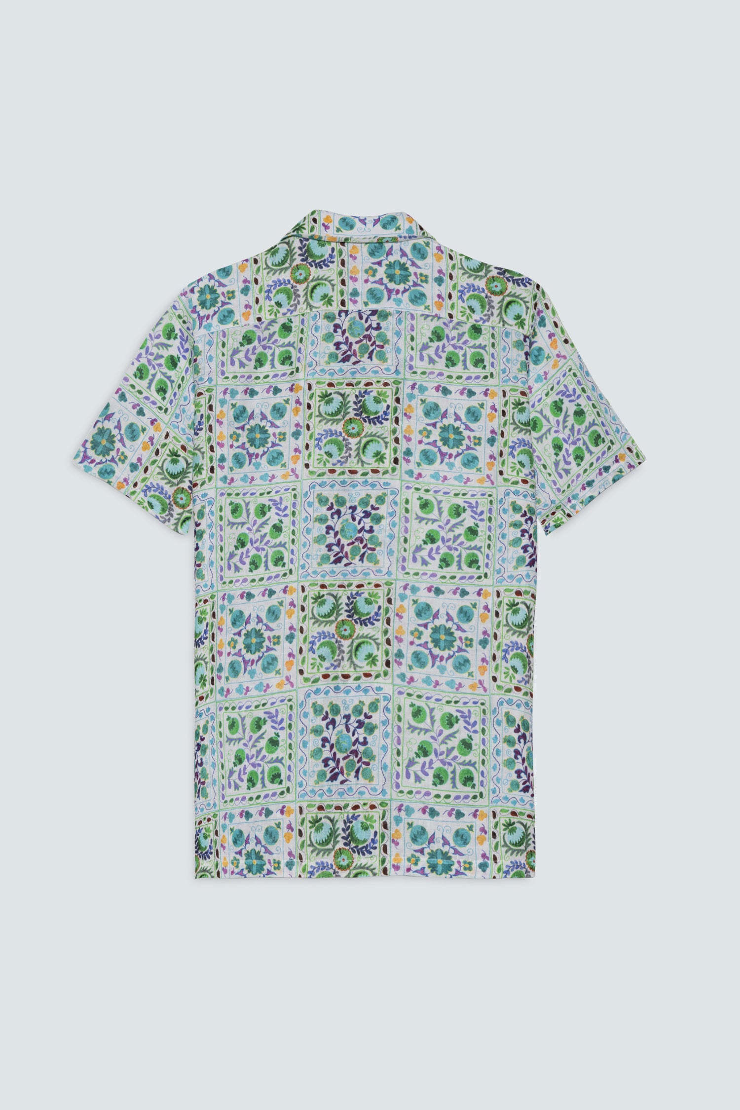 camisa de lino para hombre verde suzani