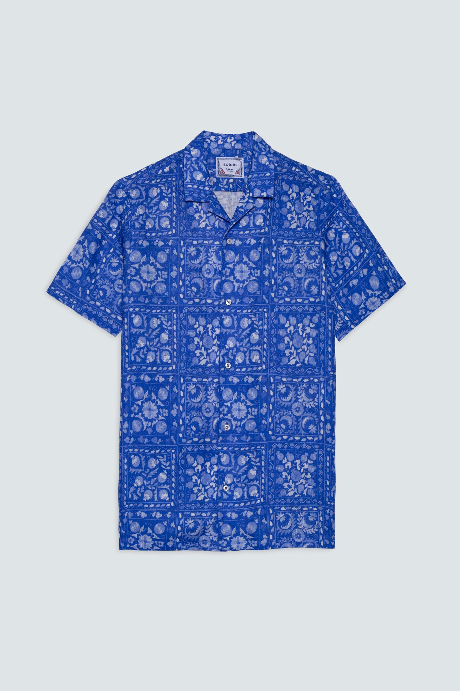 camisa de lino para hombre navy suzani