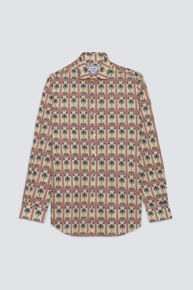 men’s cotton shirt beige tambour