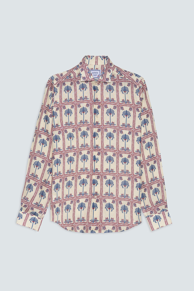 Men's linen shirt tambour