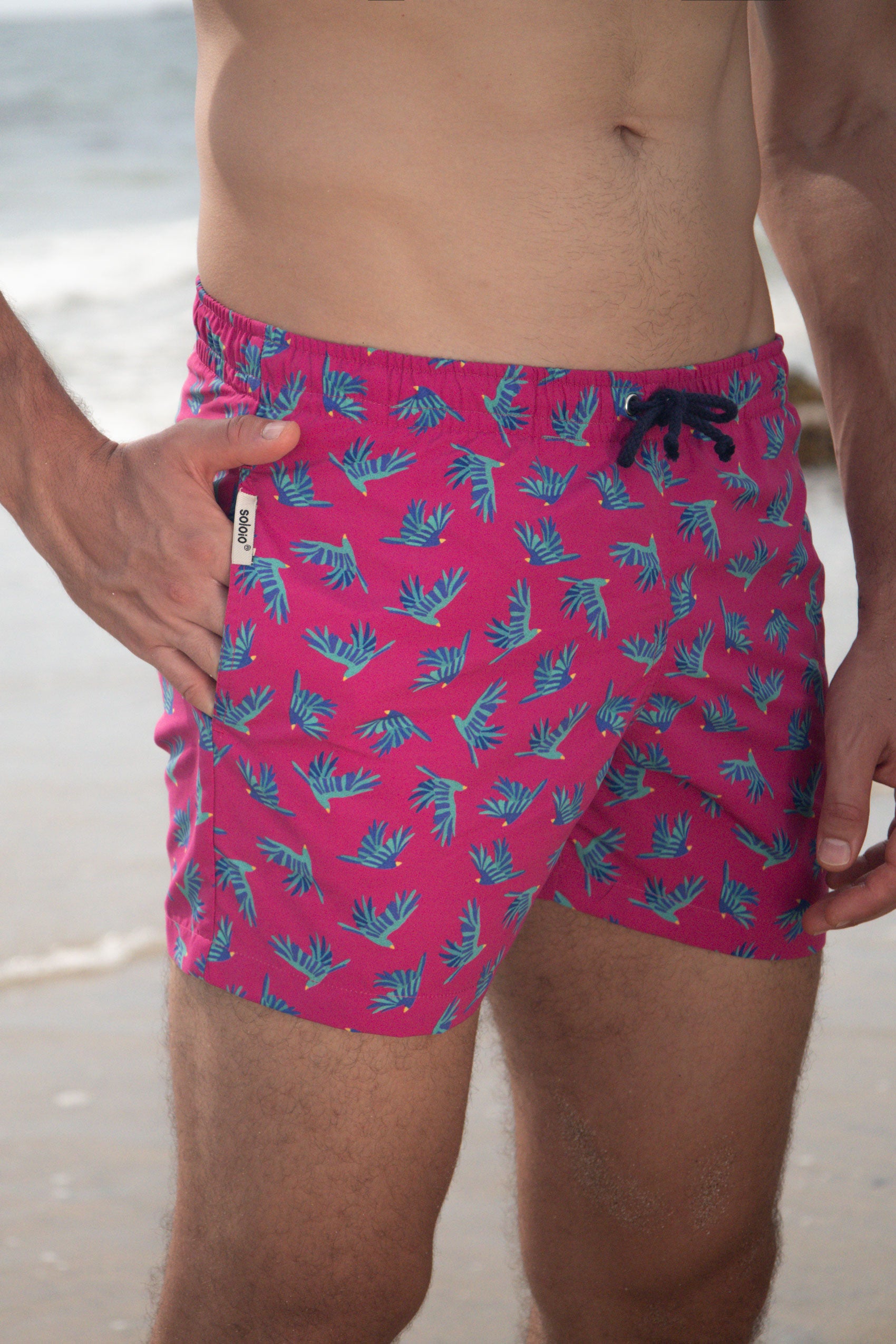 men’s swim trunk fuxia