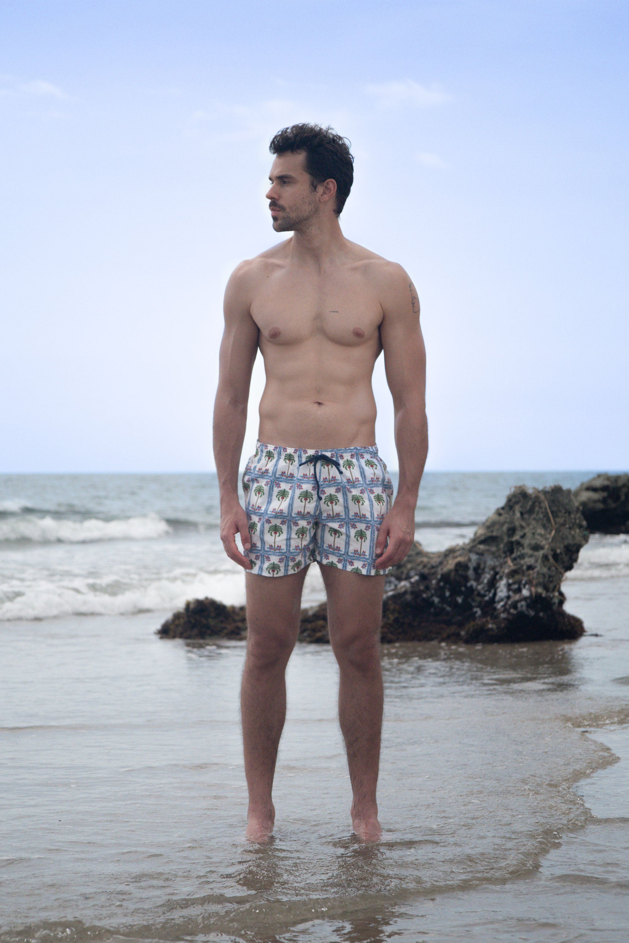 men’s tambour swim trunk white