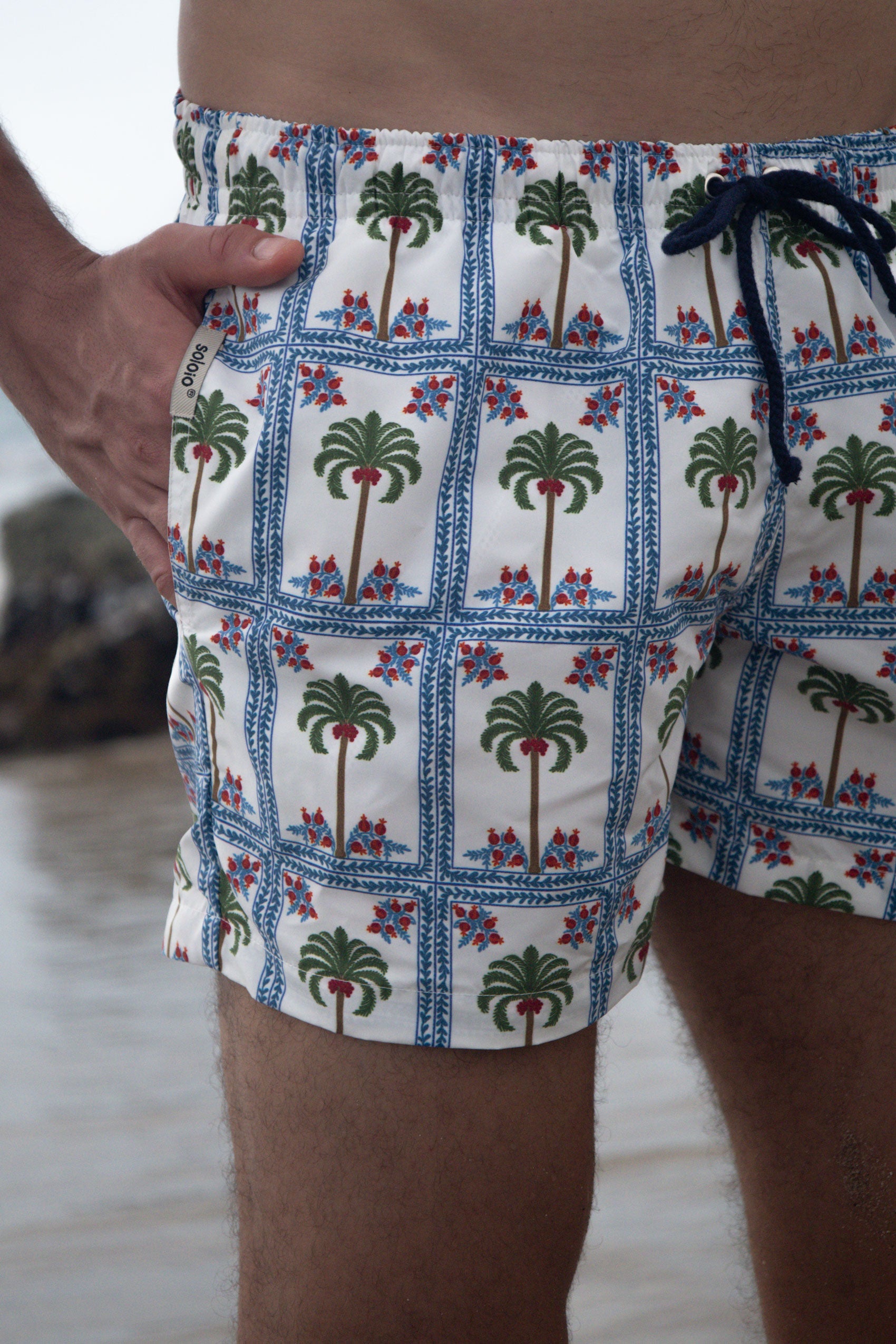 men’s tambour swim trunk white