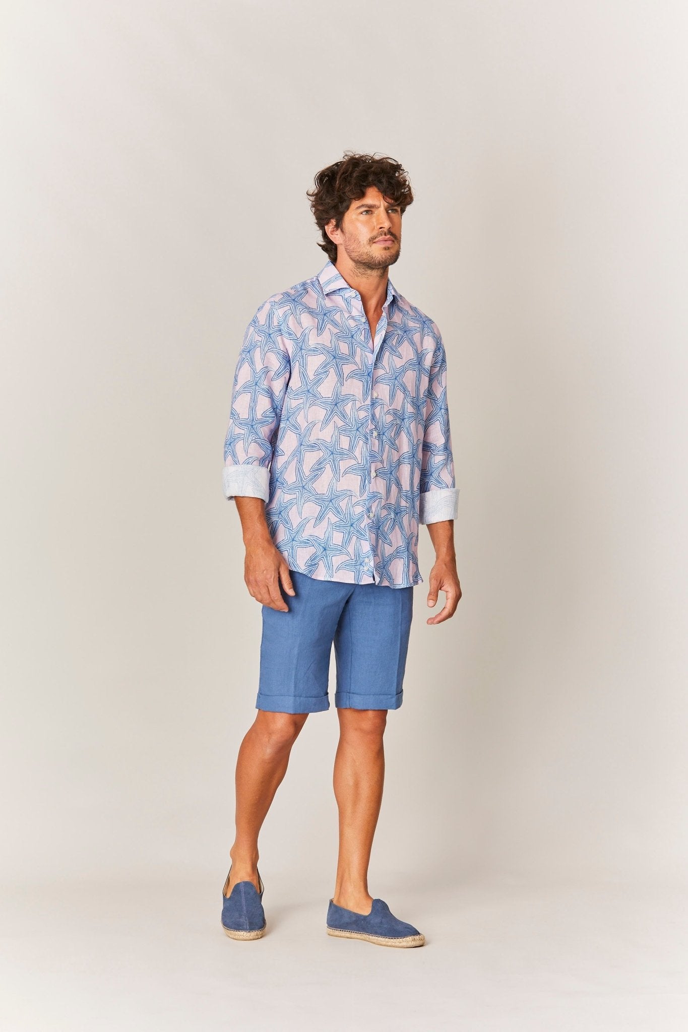 linen shirt Stella pink - soloio