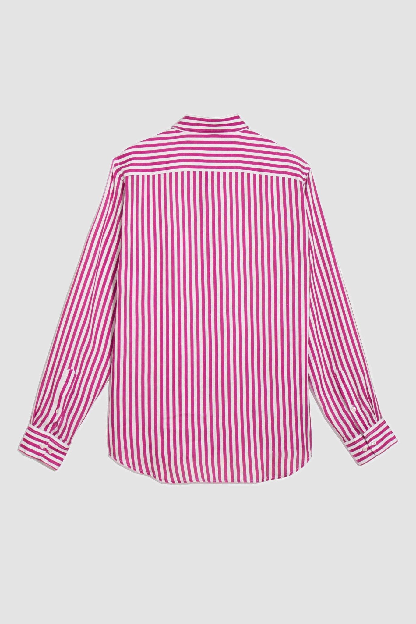 linen striped shirt fuxia - soloio