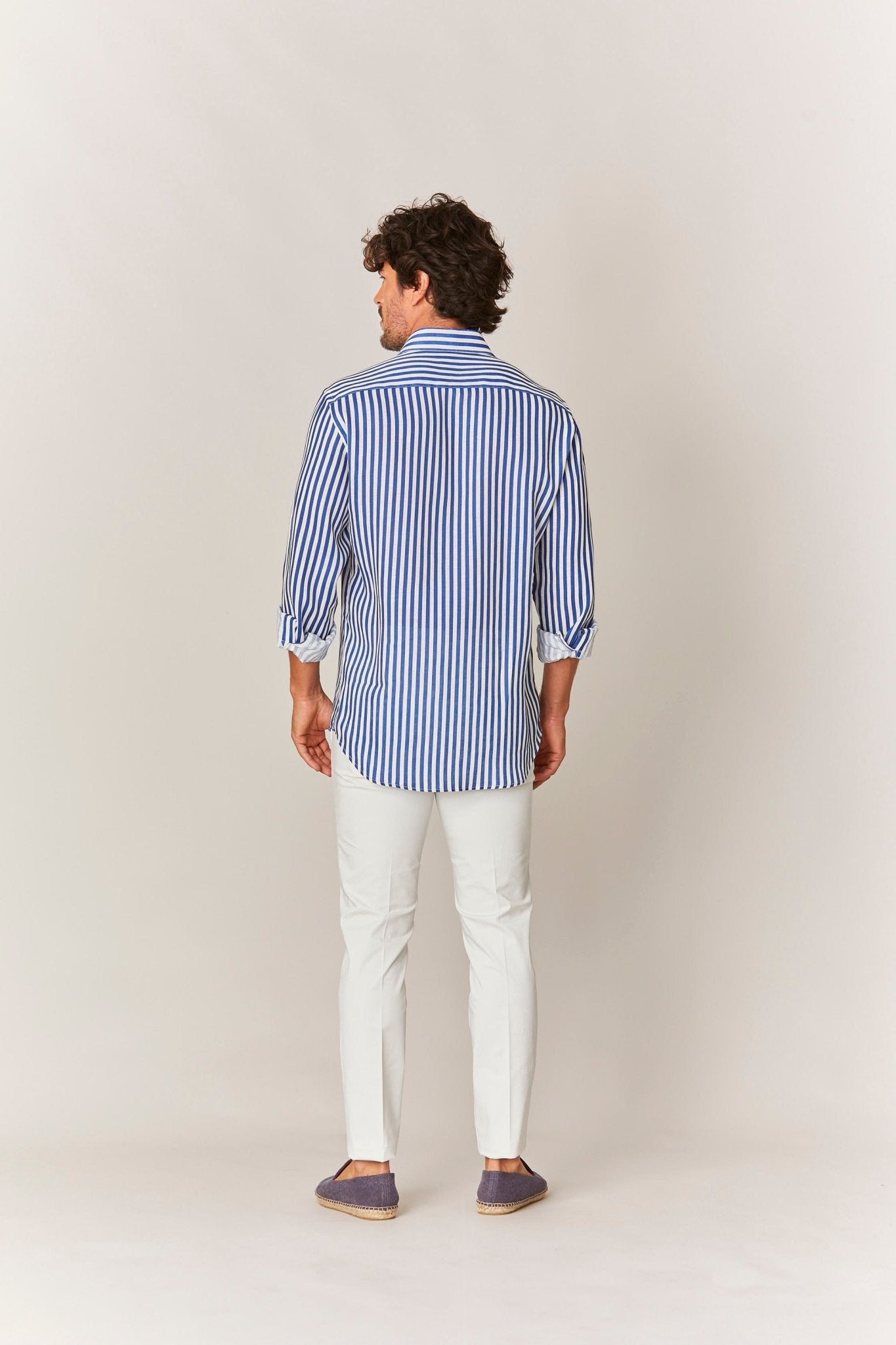 electric blue stripes shirt - soloio