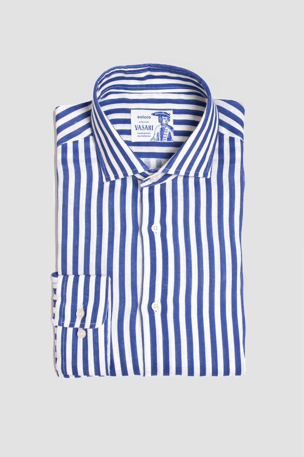 electric blue stripes shirt - soloio