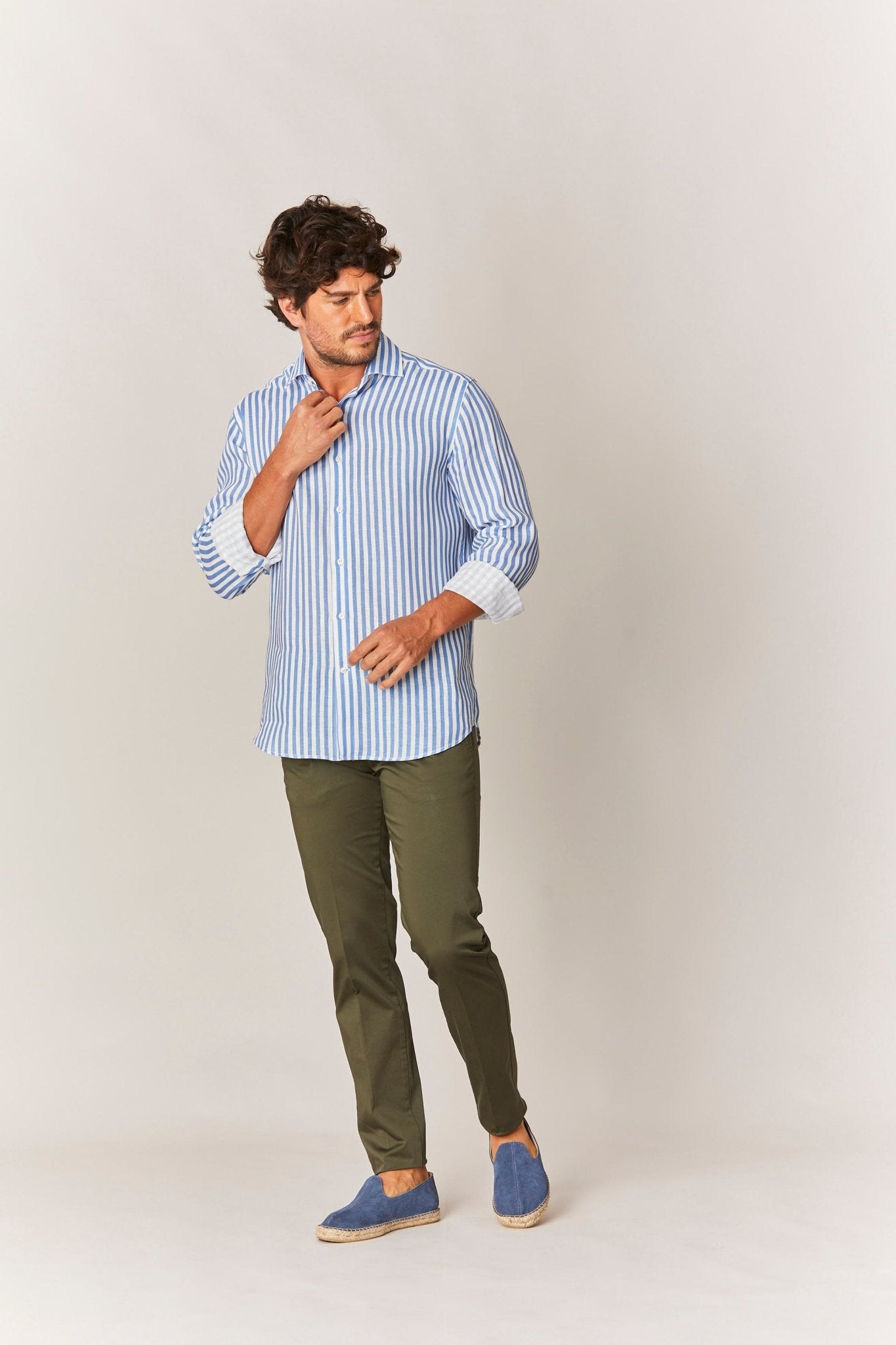 sky blue stripes shirt - soloio