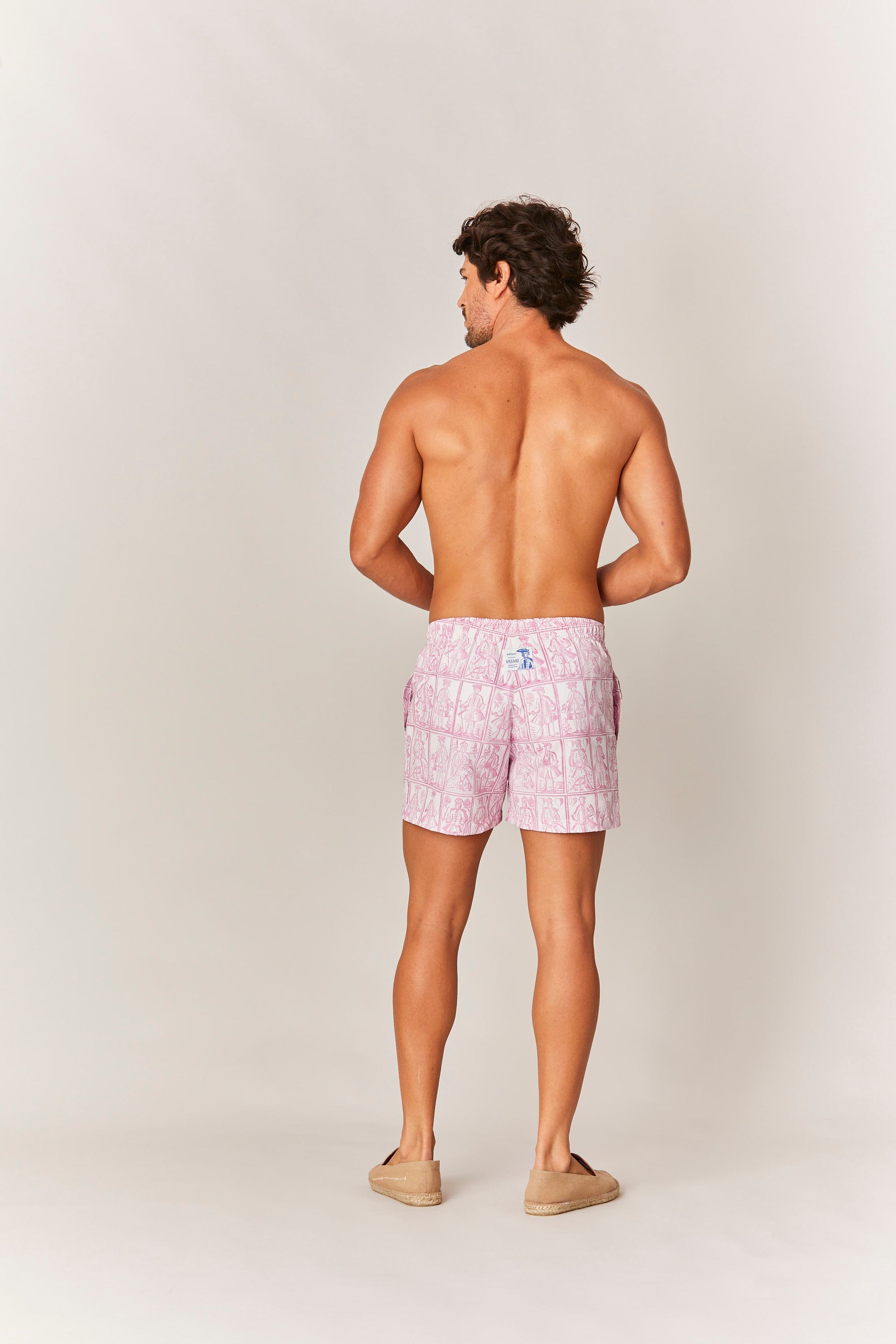 bañador cartas rosa para hombre