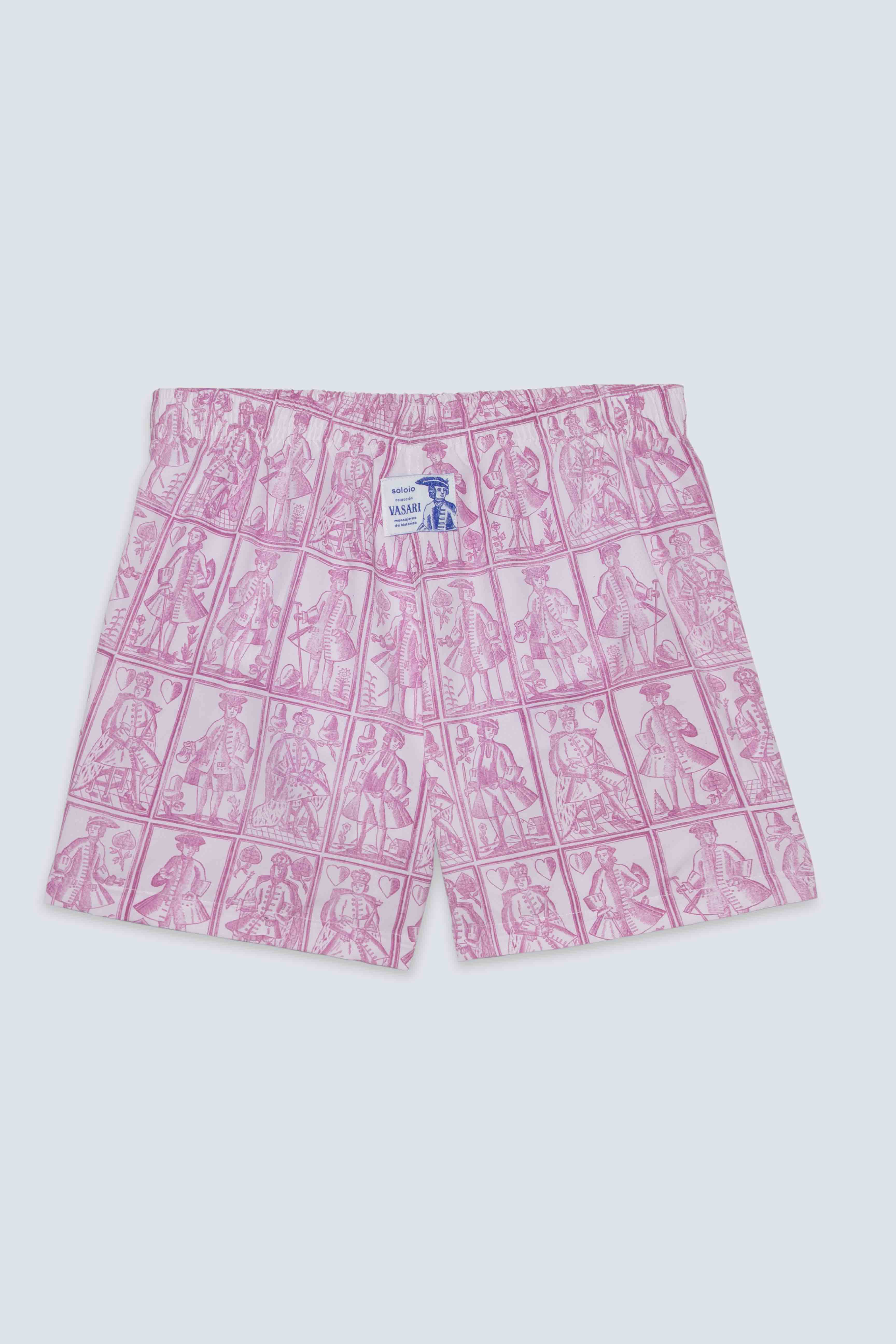 bañador cartas rosa para hombre