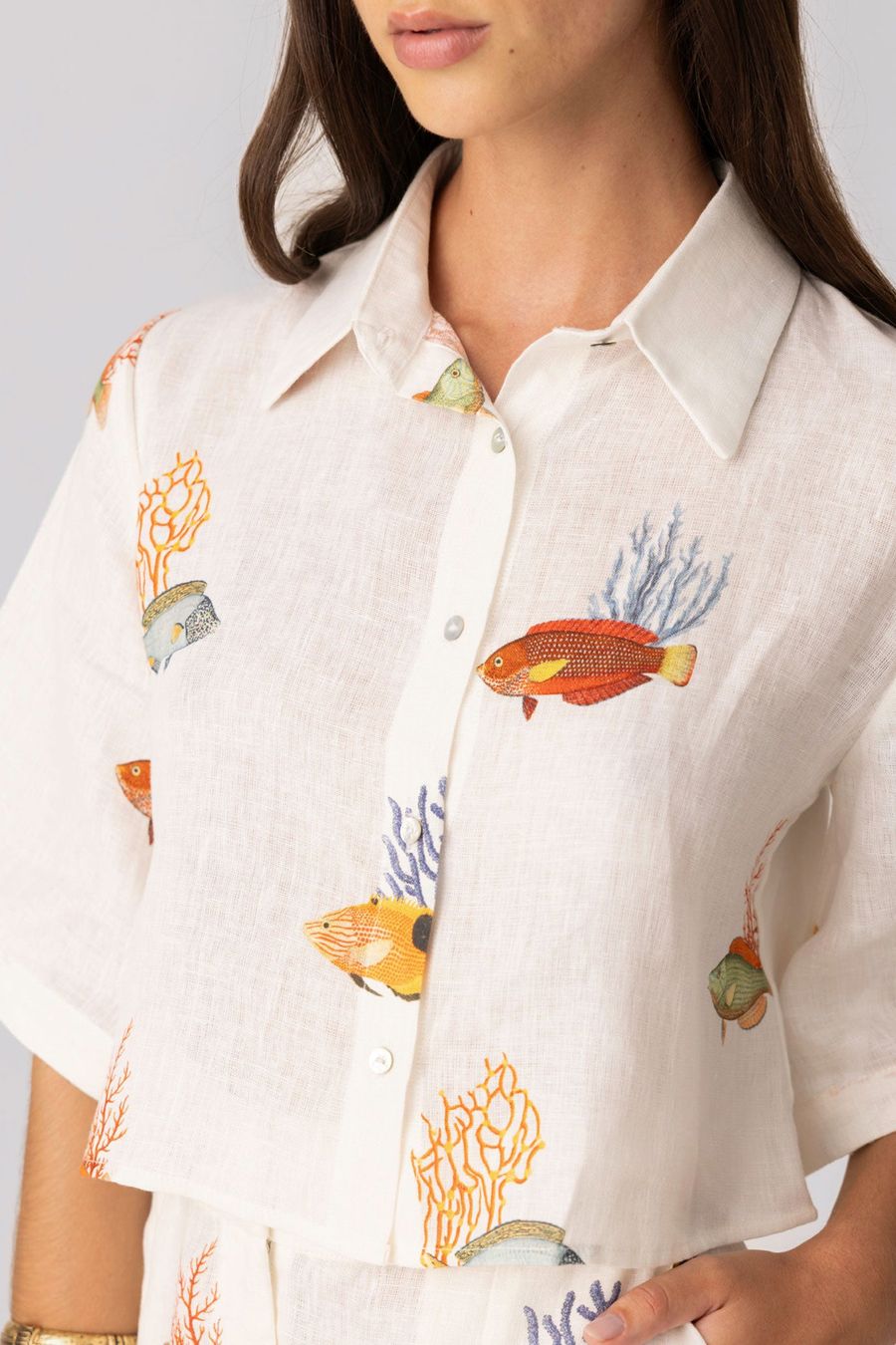 women’s linen shirt white nemo4