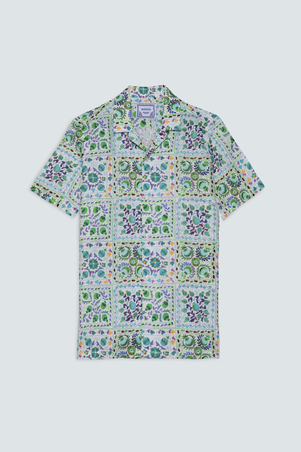 camisa suzani mc lino verde