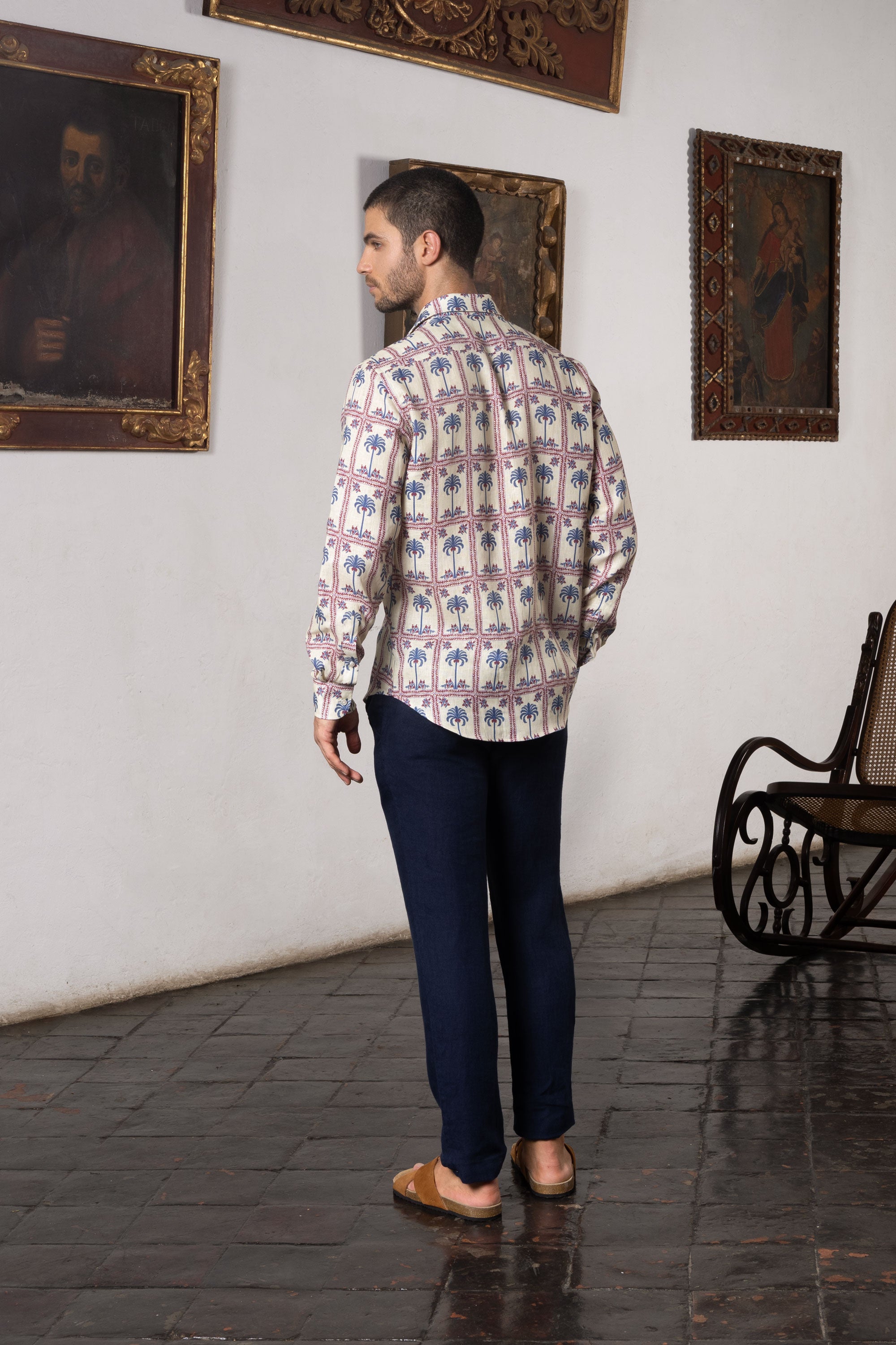 camisa de lino tambour suz