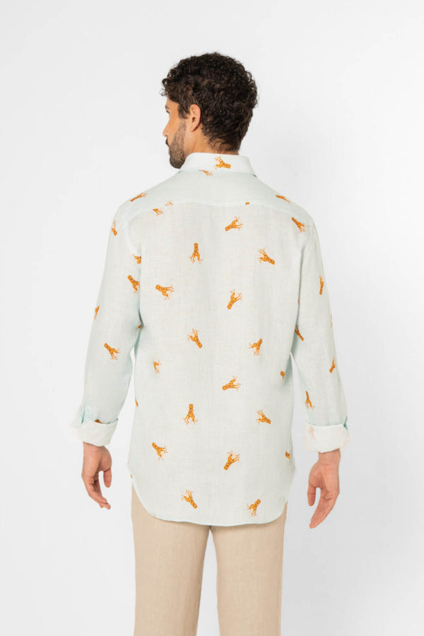 linen shirt with elongated octopuses s&p ml