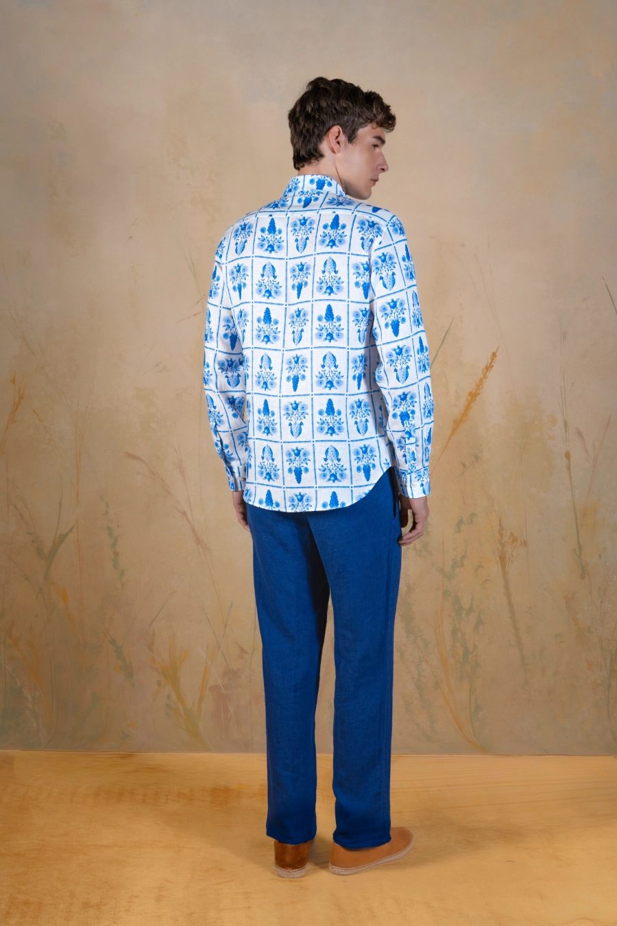 Victus linen shirt blue - espalda