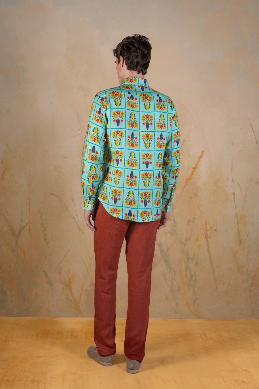 Victus linen shirt green - espalda