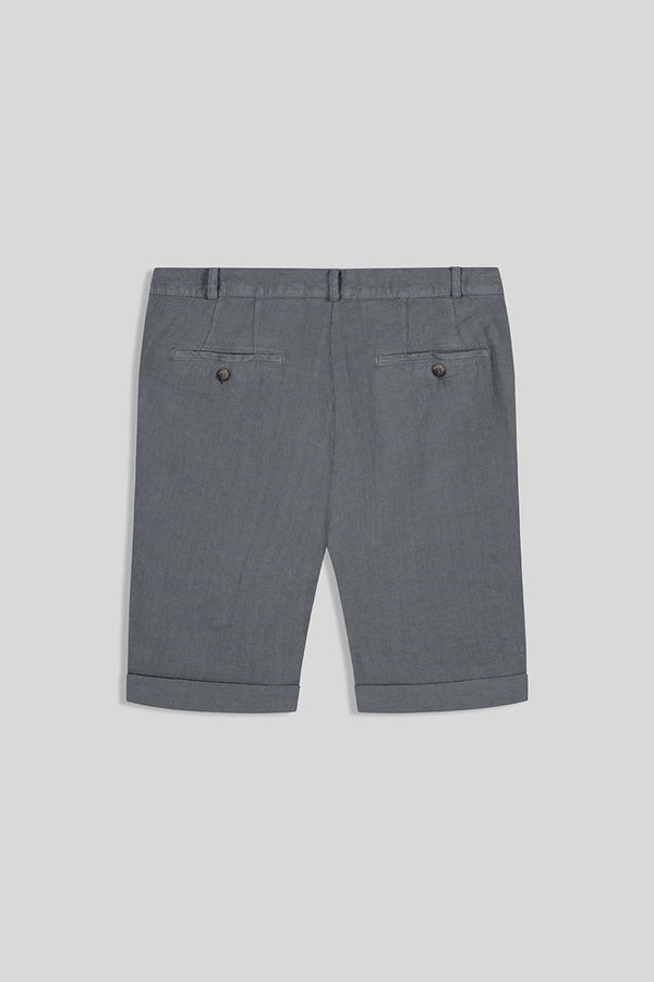 basic linen bermuda shorts grey